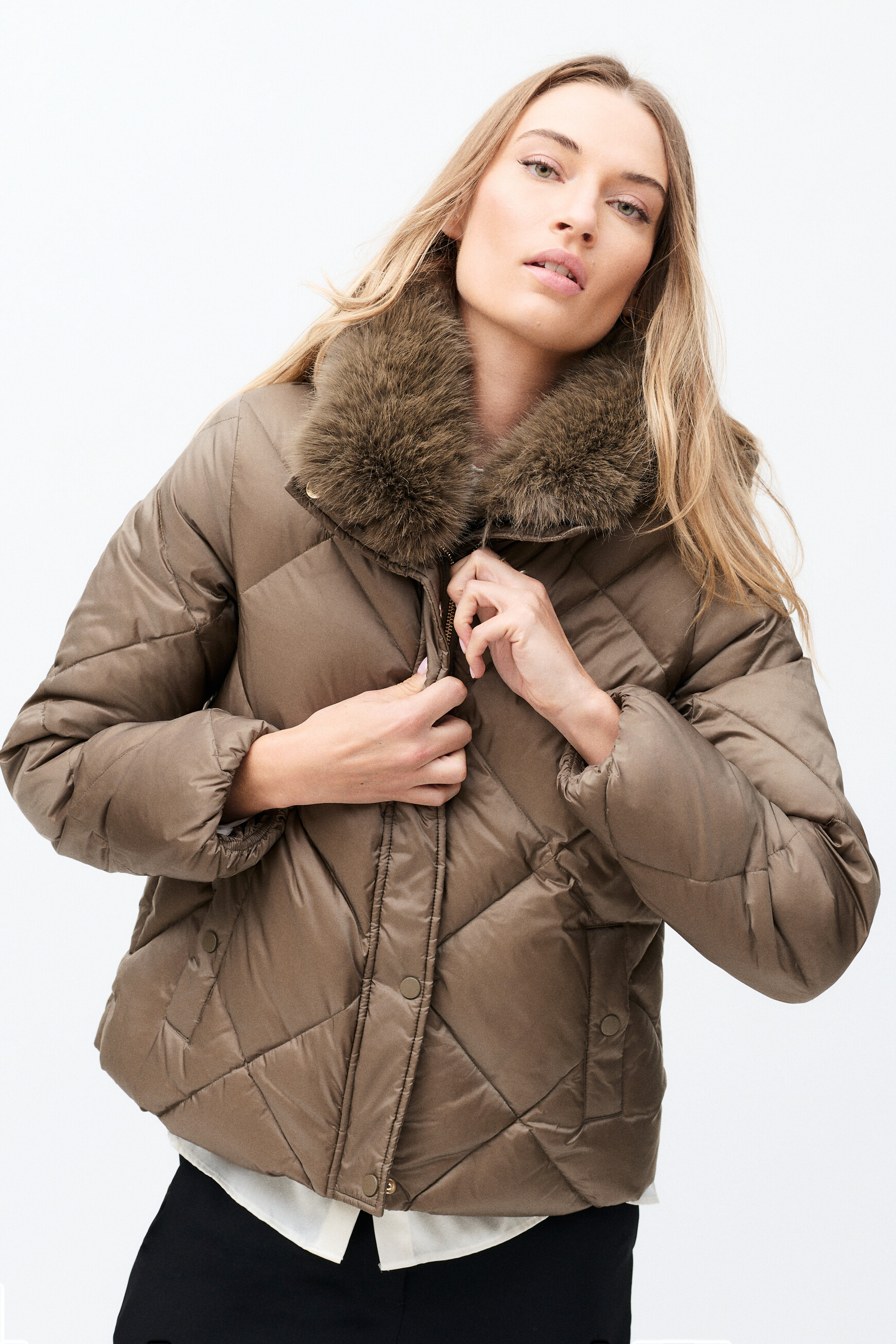 Gavony coat taupe woman