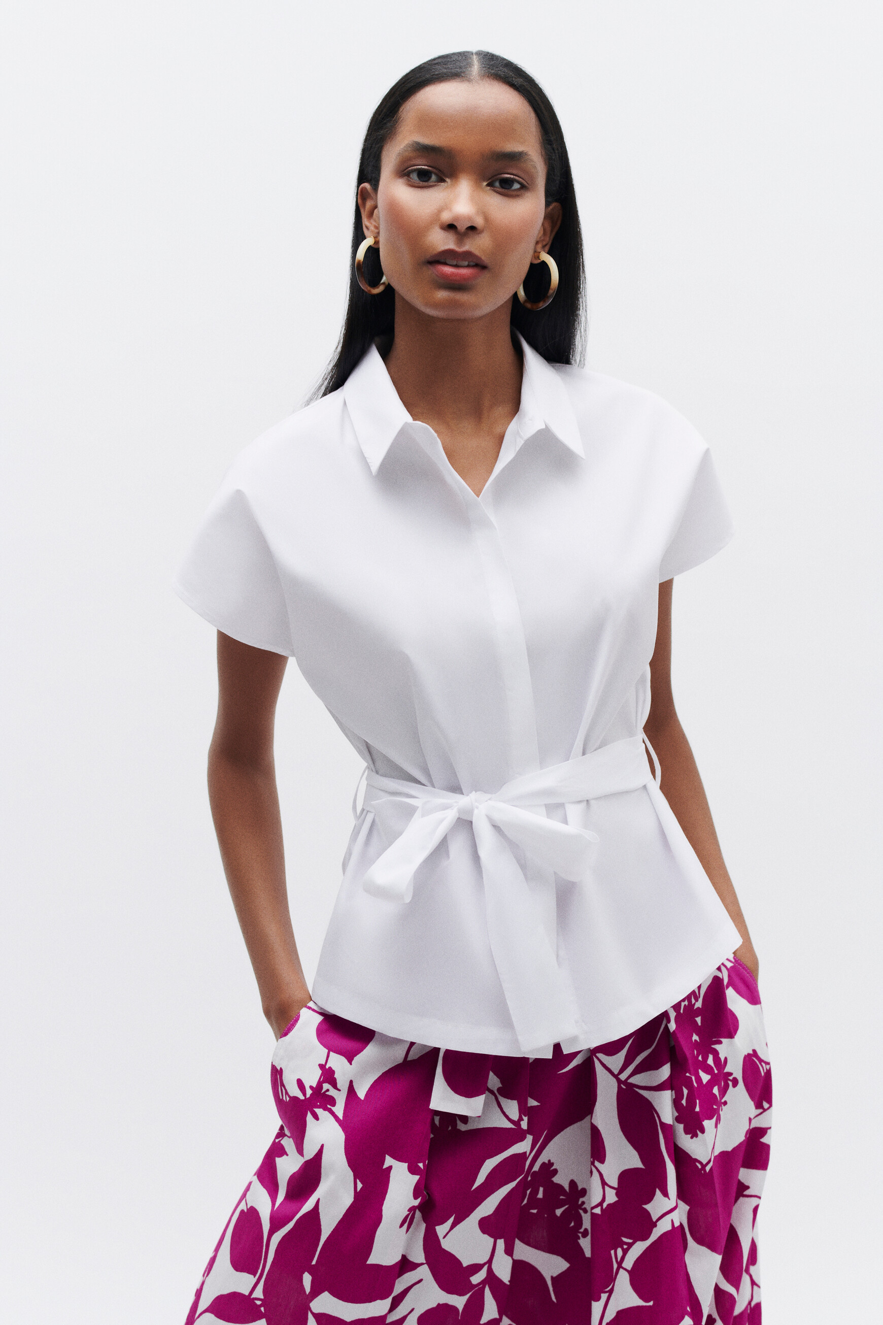 Chemise carmen blanc femme