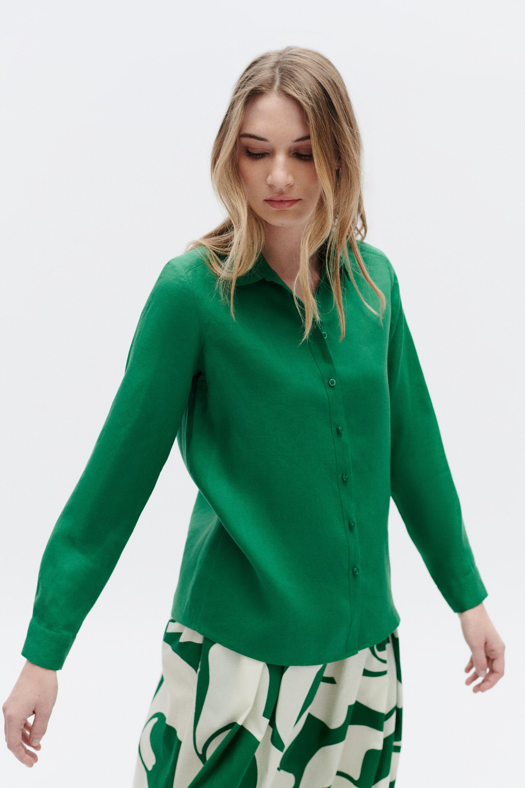 chemise brenda 100% lin vert menthe femme