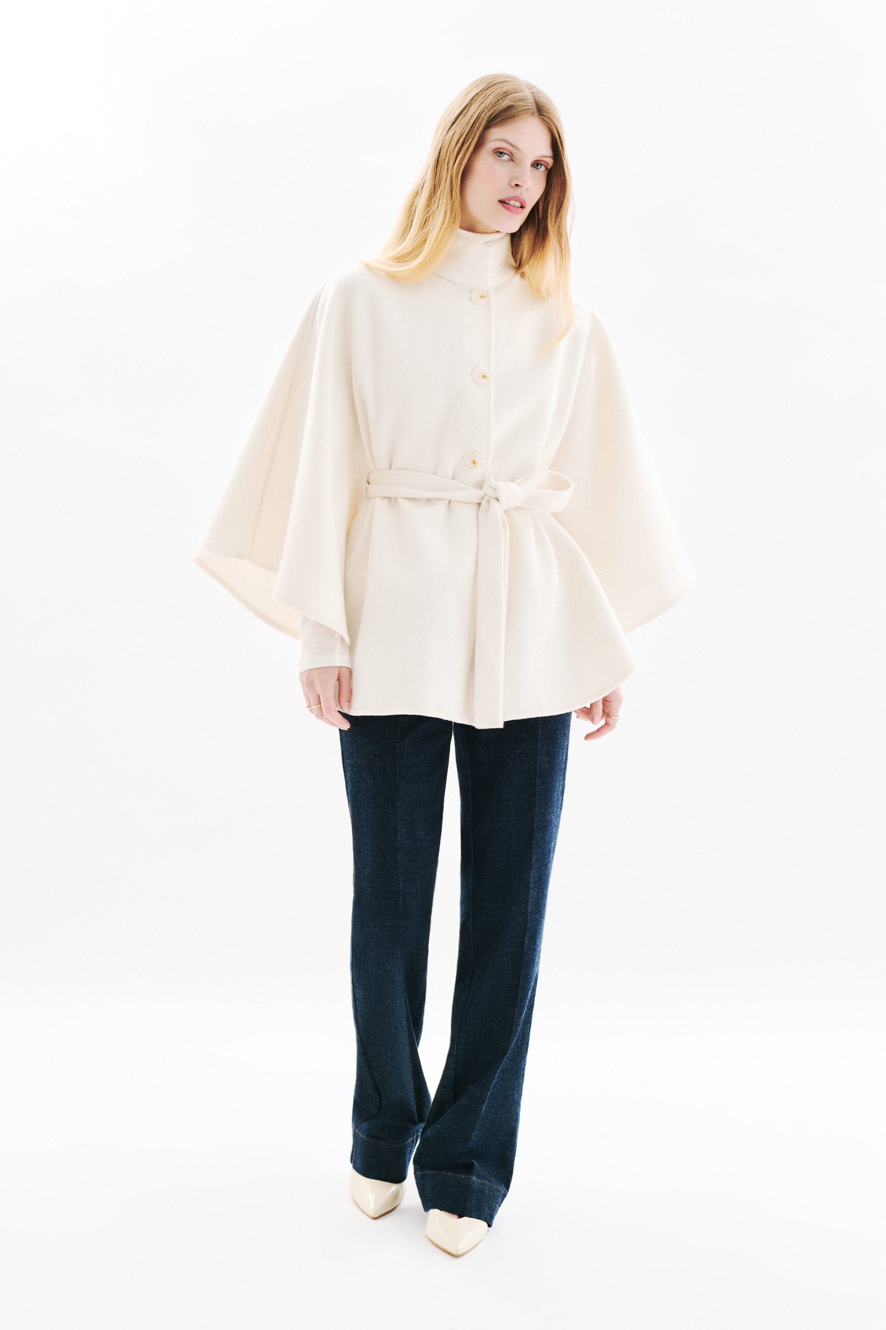 Poncho Hacaro cremefarben damen