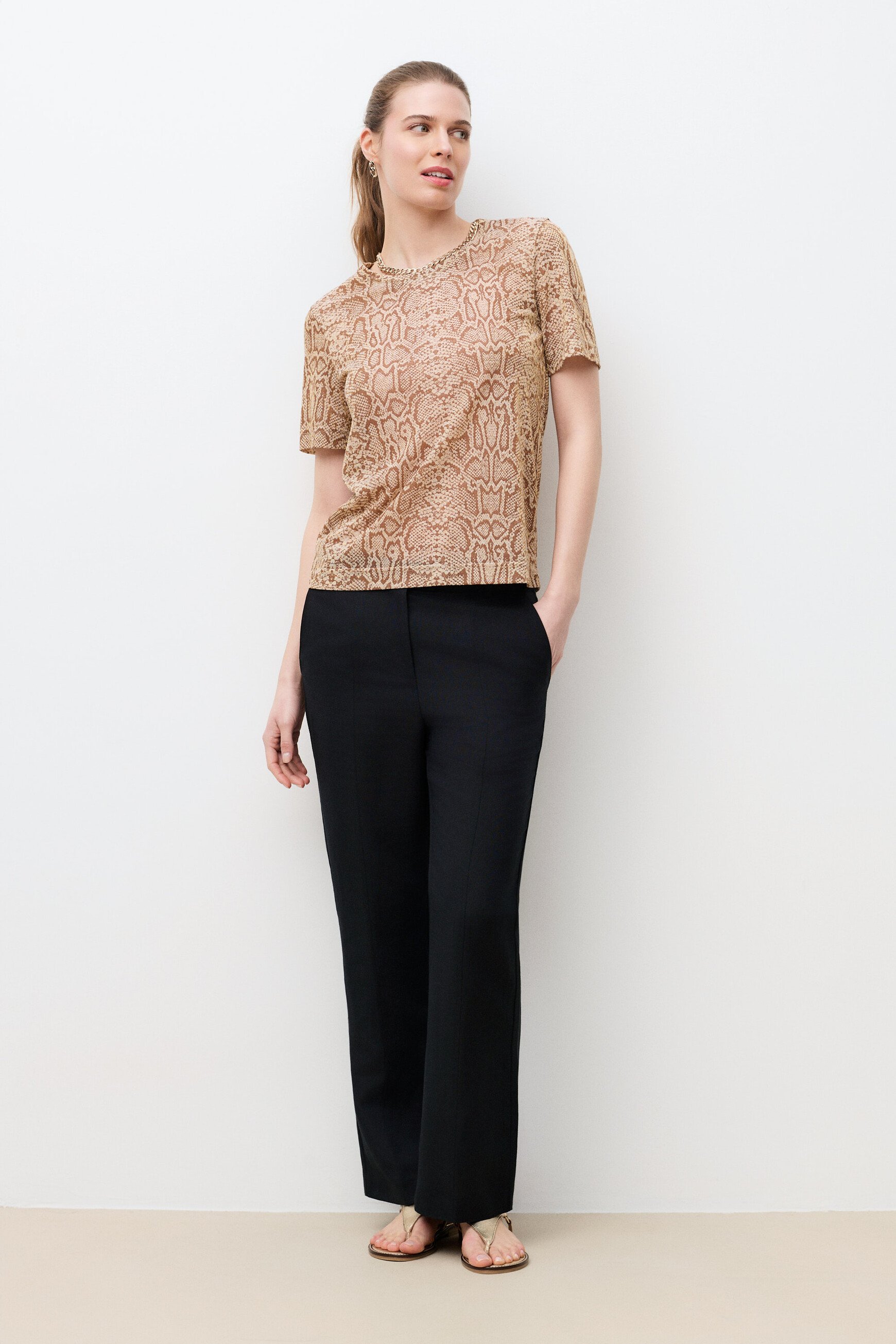 T-shirt Tjoana-Python sable femme