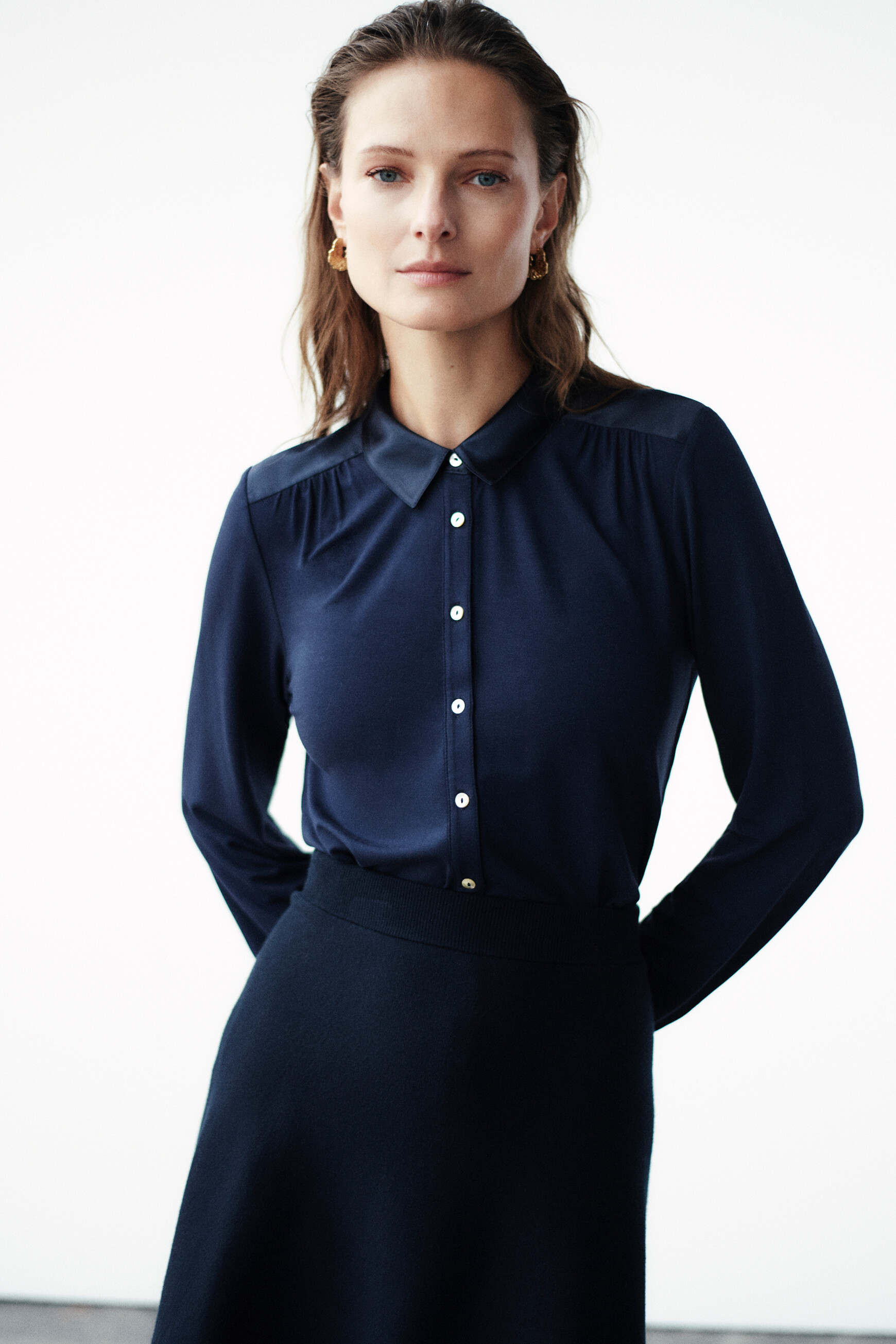 jupe milena en maille bleu marine femme Jupe milena en maille bleu marine femme