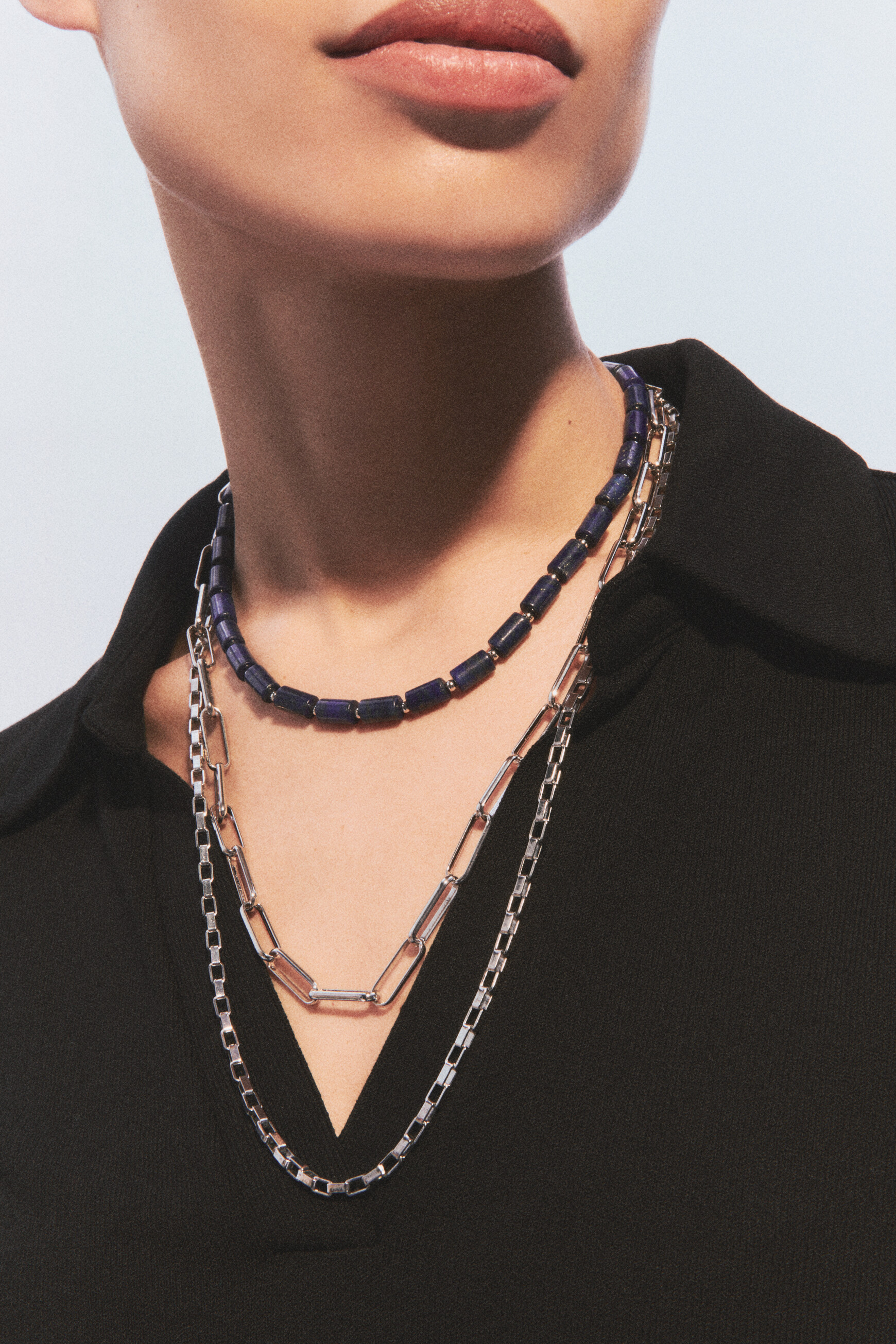 collier crista gris argent femme collier crista gris argent femme