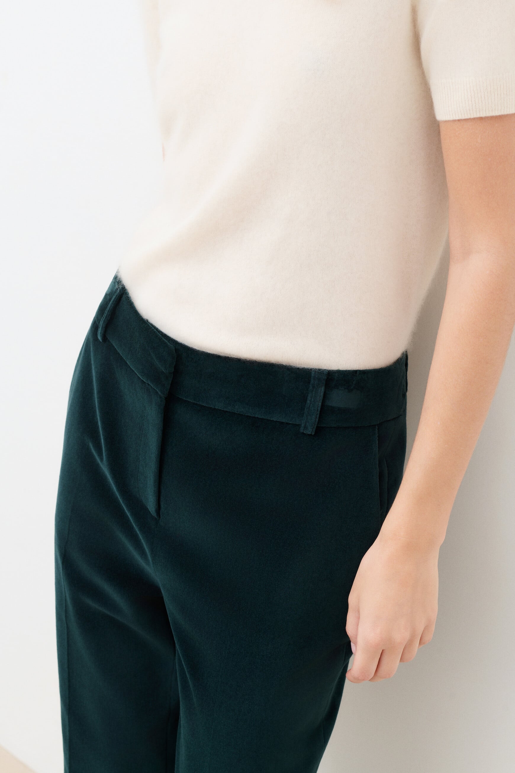 Trousers Pmael teal green woman