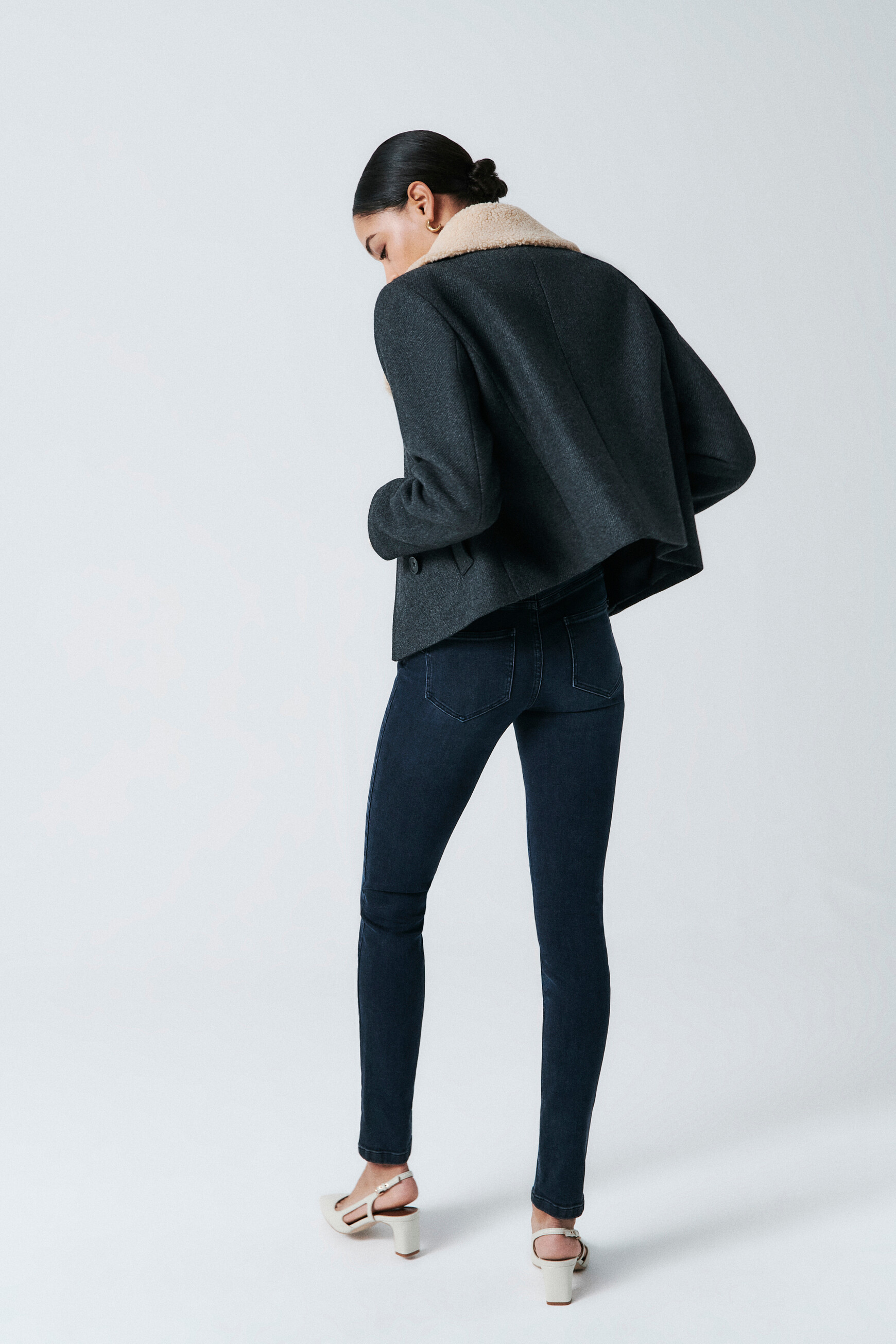 Manteau maviateur gris fonce femme