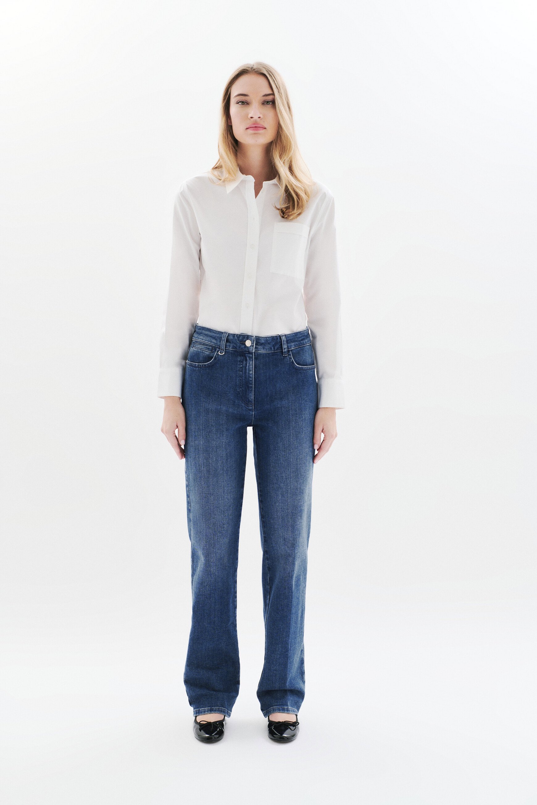 Pantalon Pcomelongjean2 denim stone femme