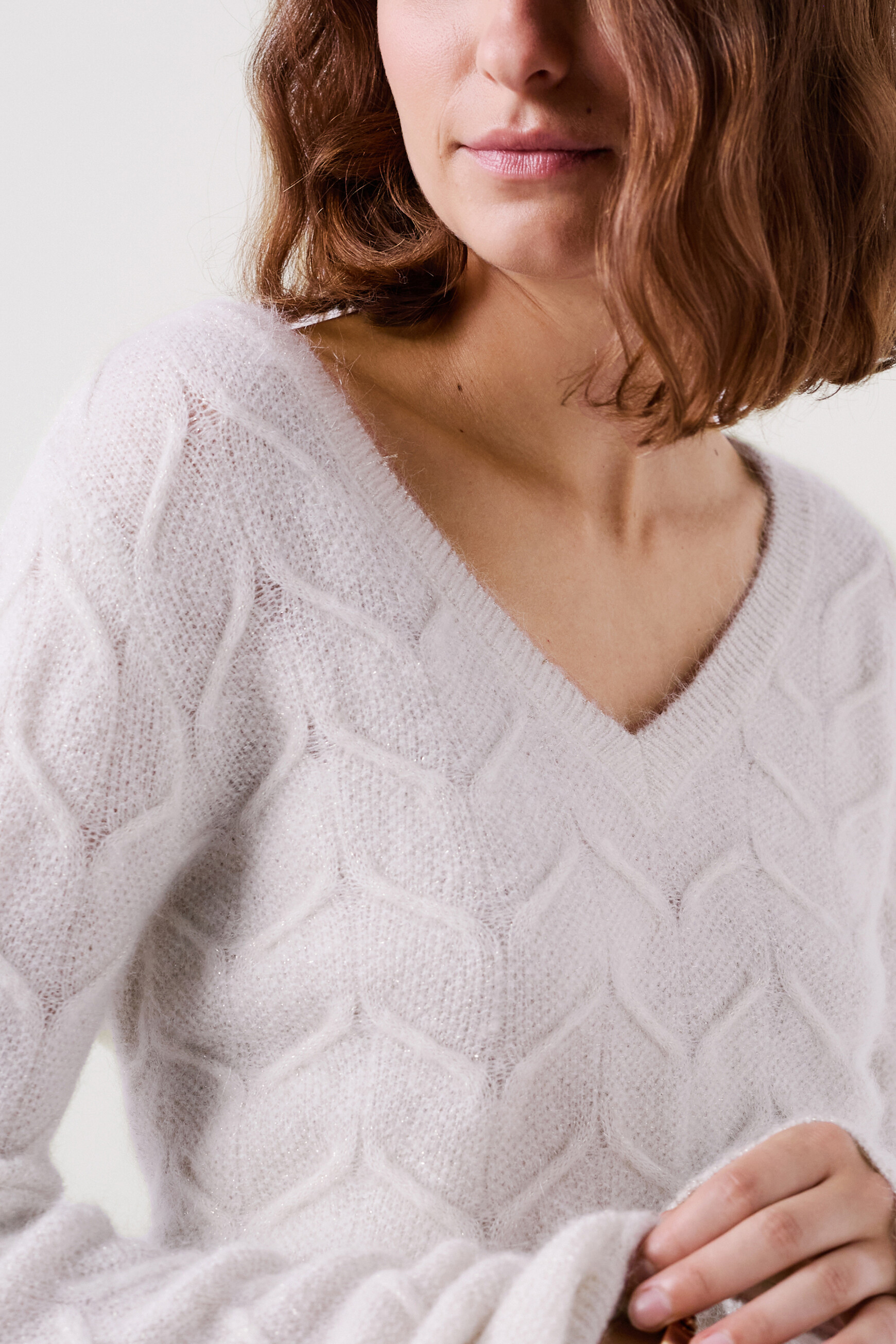 Pull laine ecru femme online