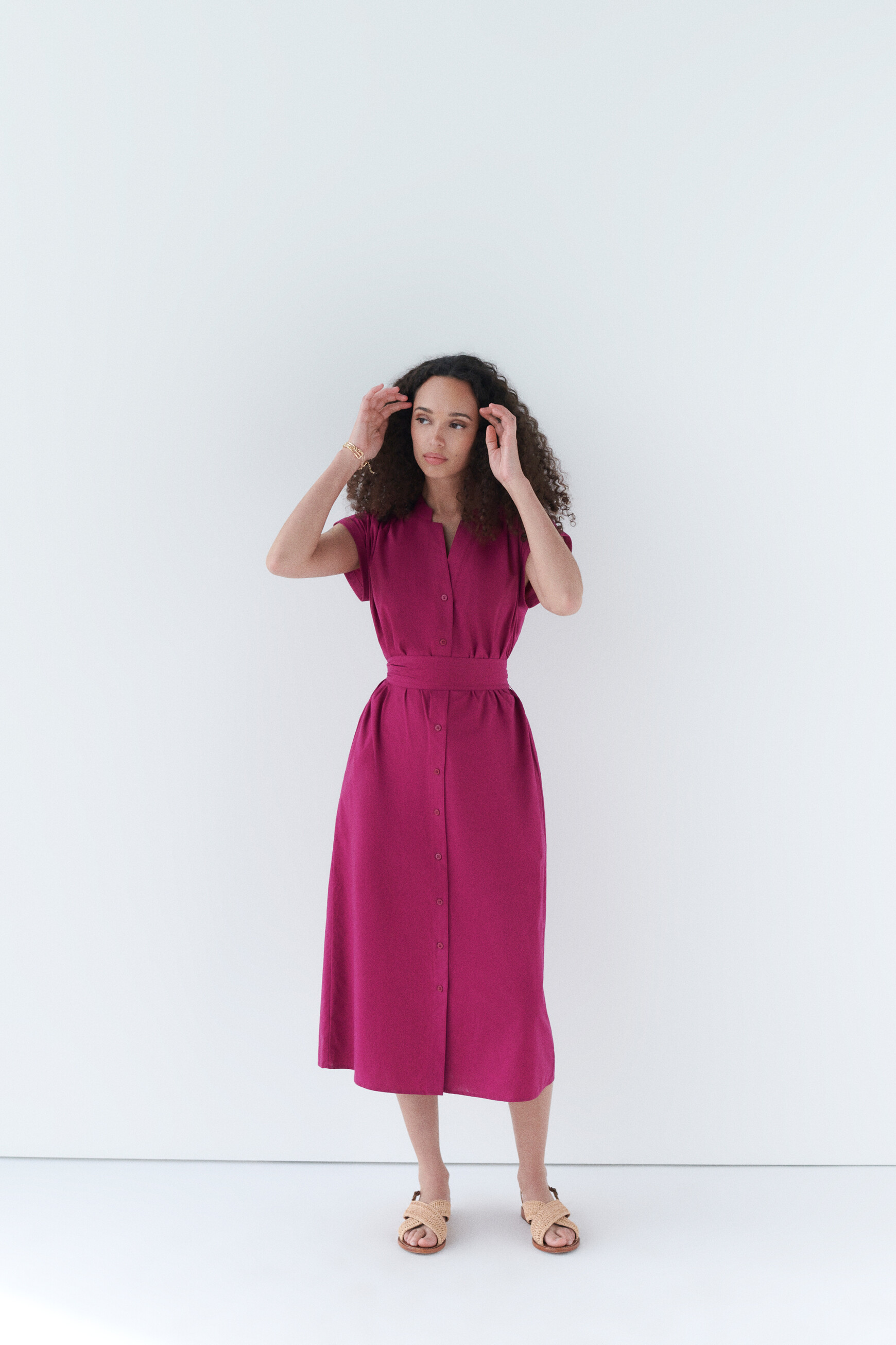 Robe rodilon rose framboise femme