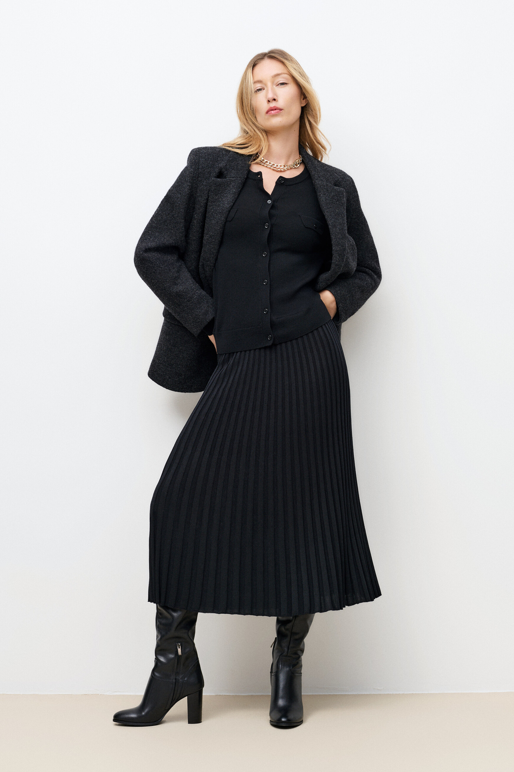 Manteau Girelli 100% laine gris femme