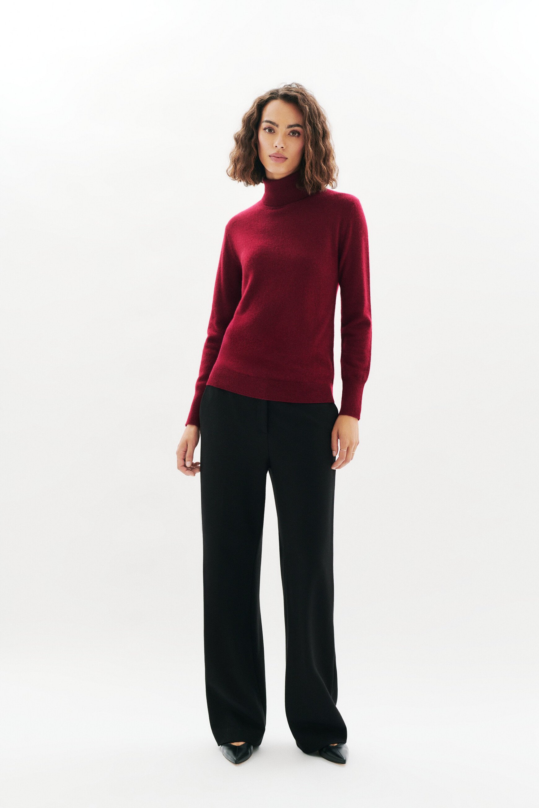 Maglione dylan b 100% cashmere rosso bordeaux donna