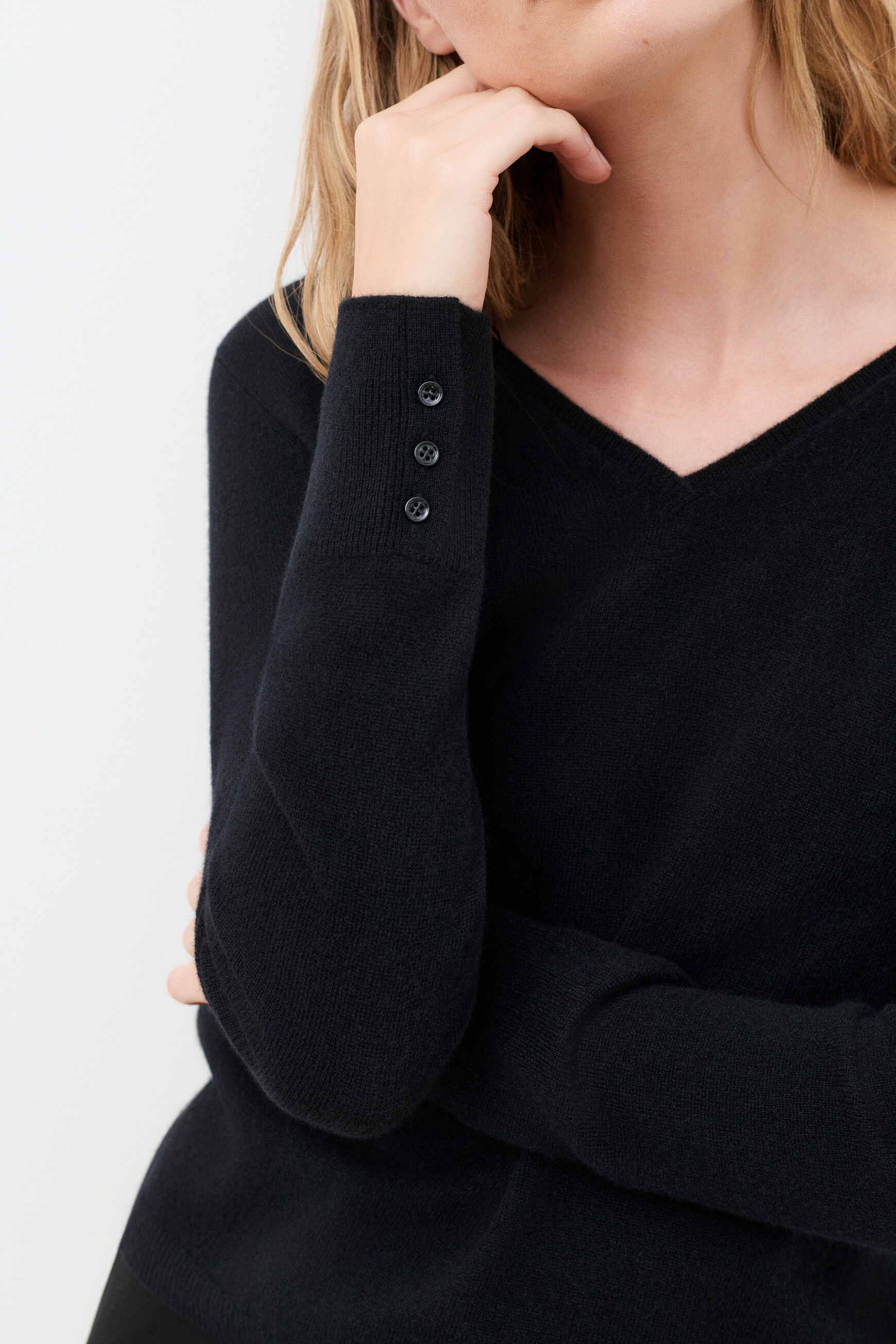 Mvickie sweater 100% cashmere black woman