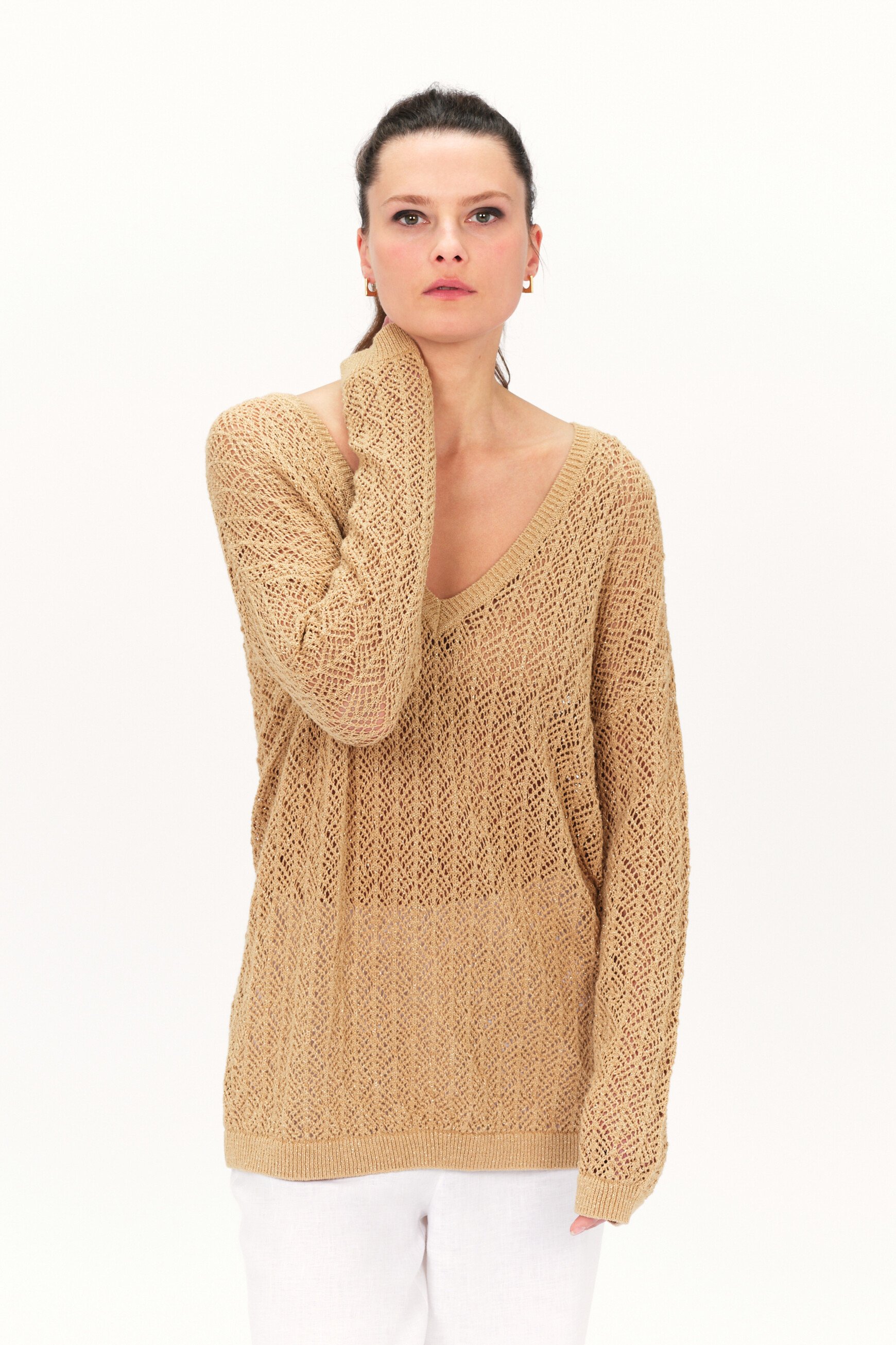 Pull menzo couleur or femme