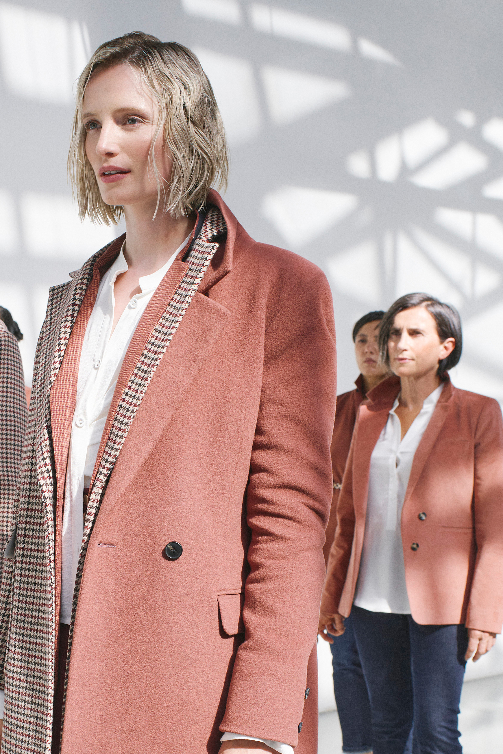 manteau norton vieux rose femme Caroll