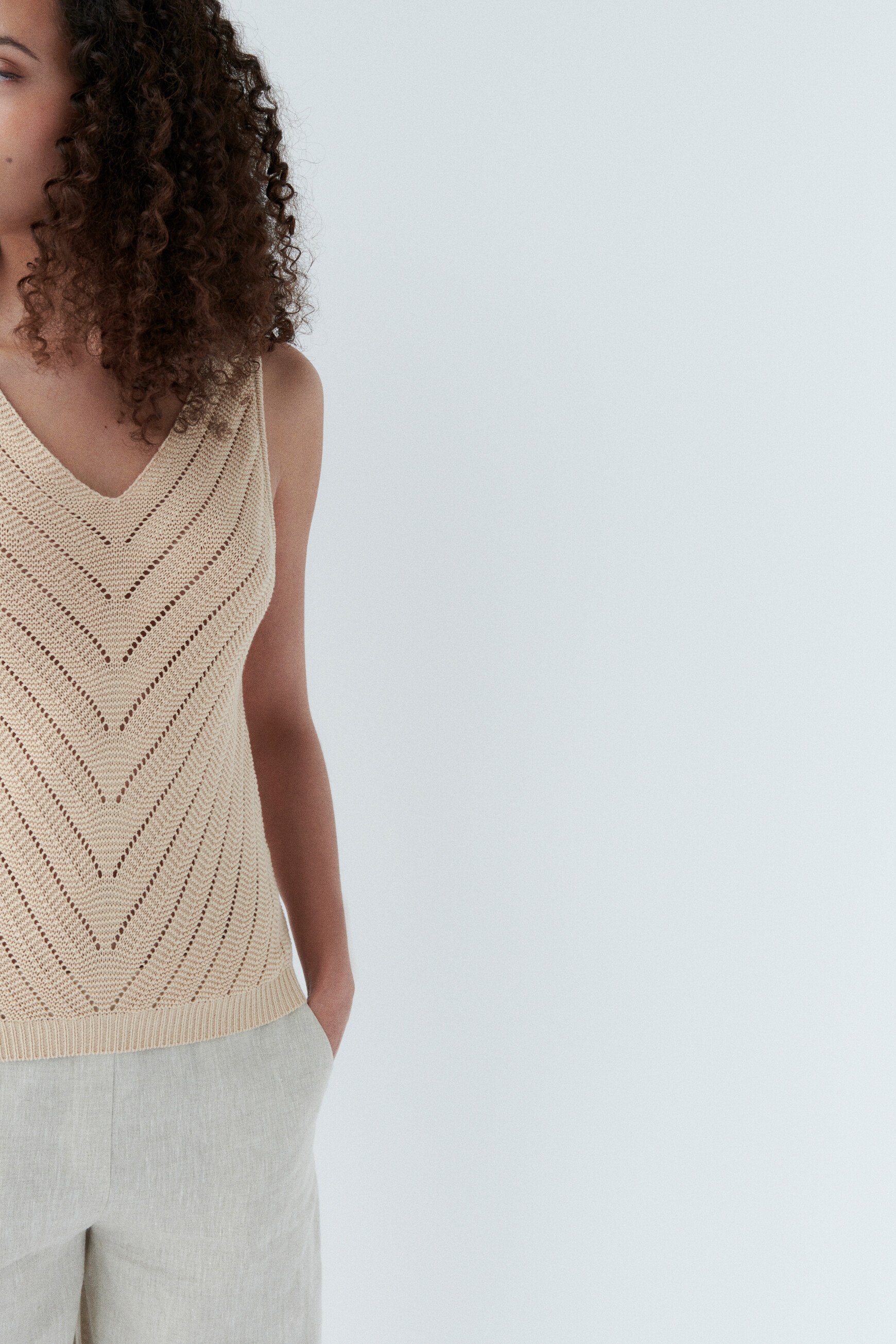 manel jumper beige woman
