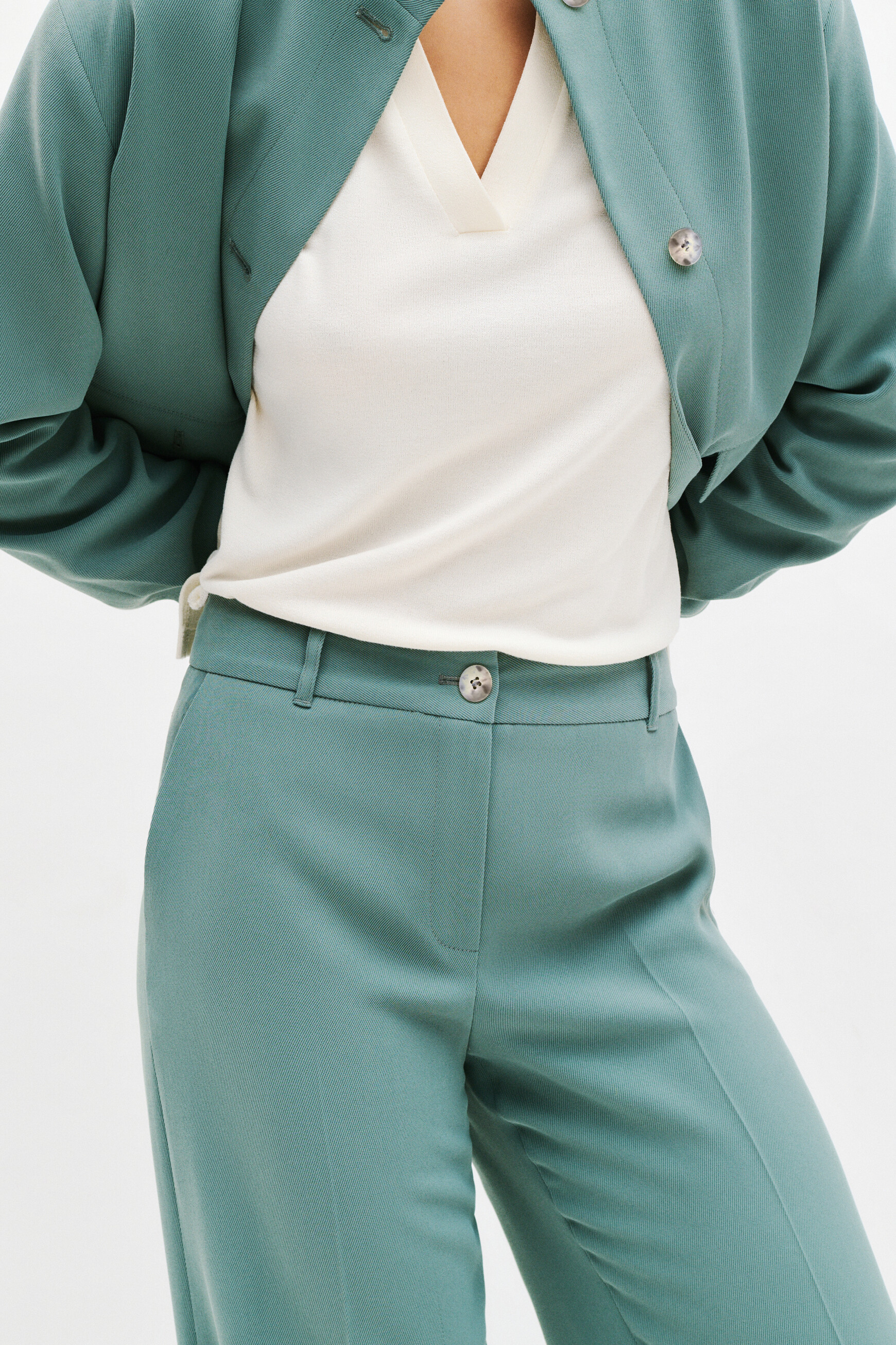 pantalon pveronique vert pastel femme Pantalon Pveronique vert pastel femme