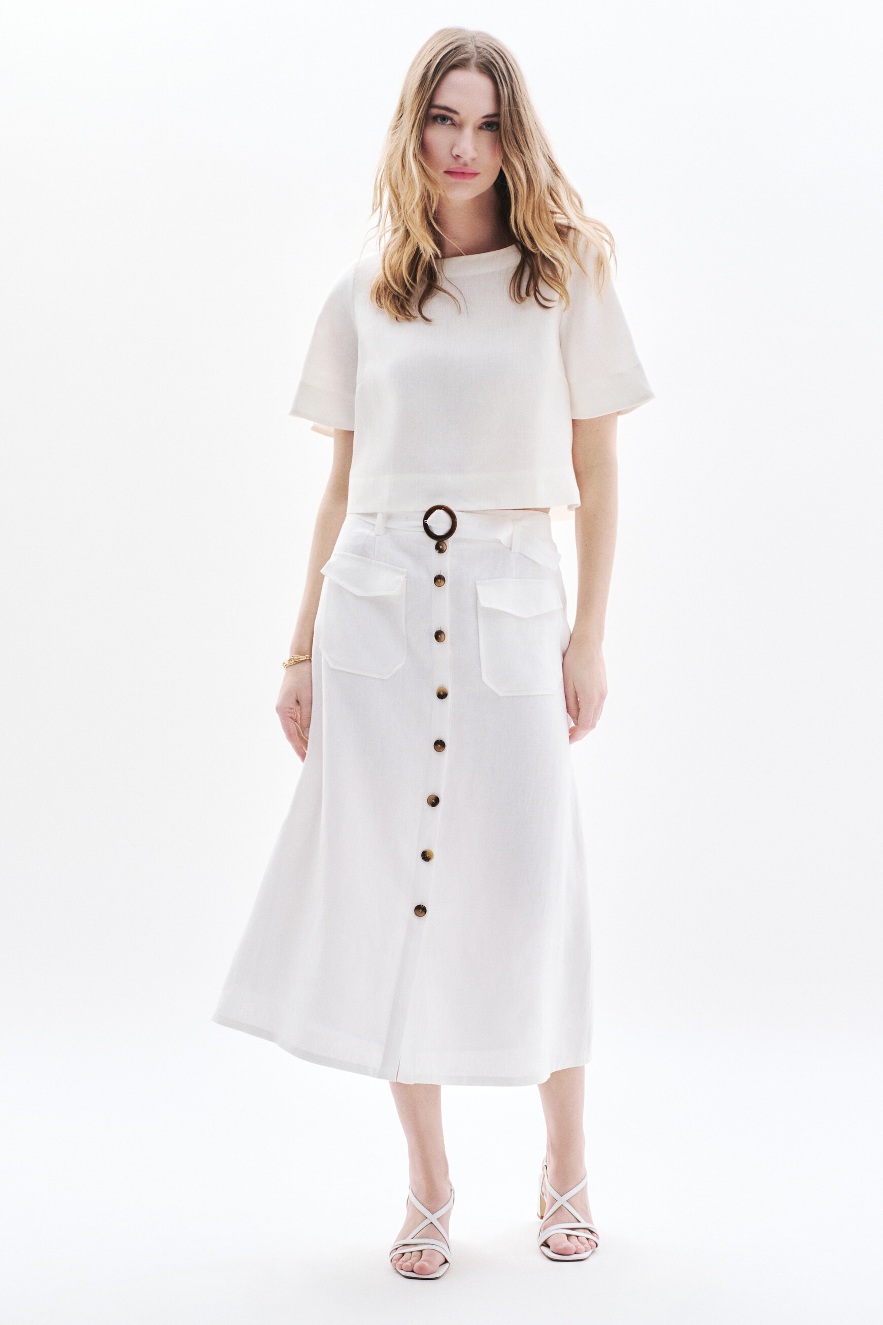 jupe agnes 100 lin blanc femme jupe agnes 100% lin blanc femme