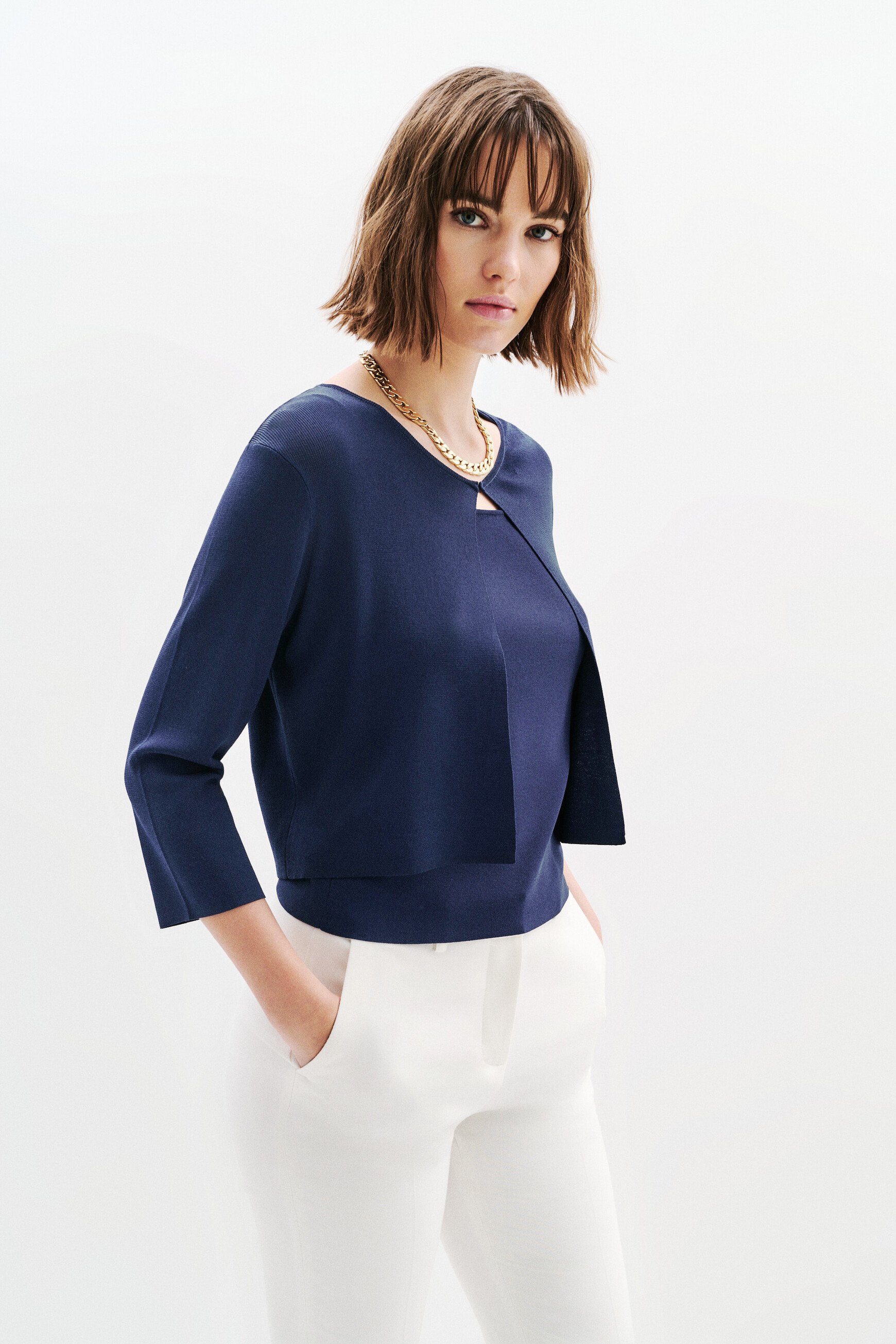 bolero mlaura bleu fonce femme Boléro Mlaura bleu foncé femme