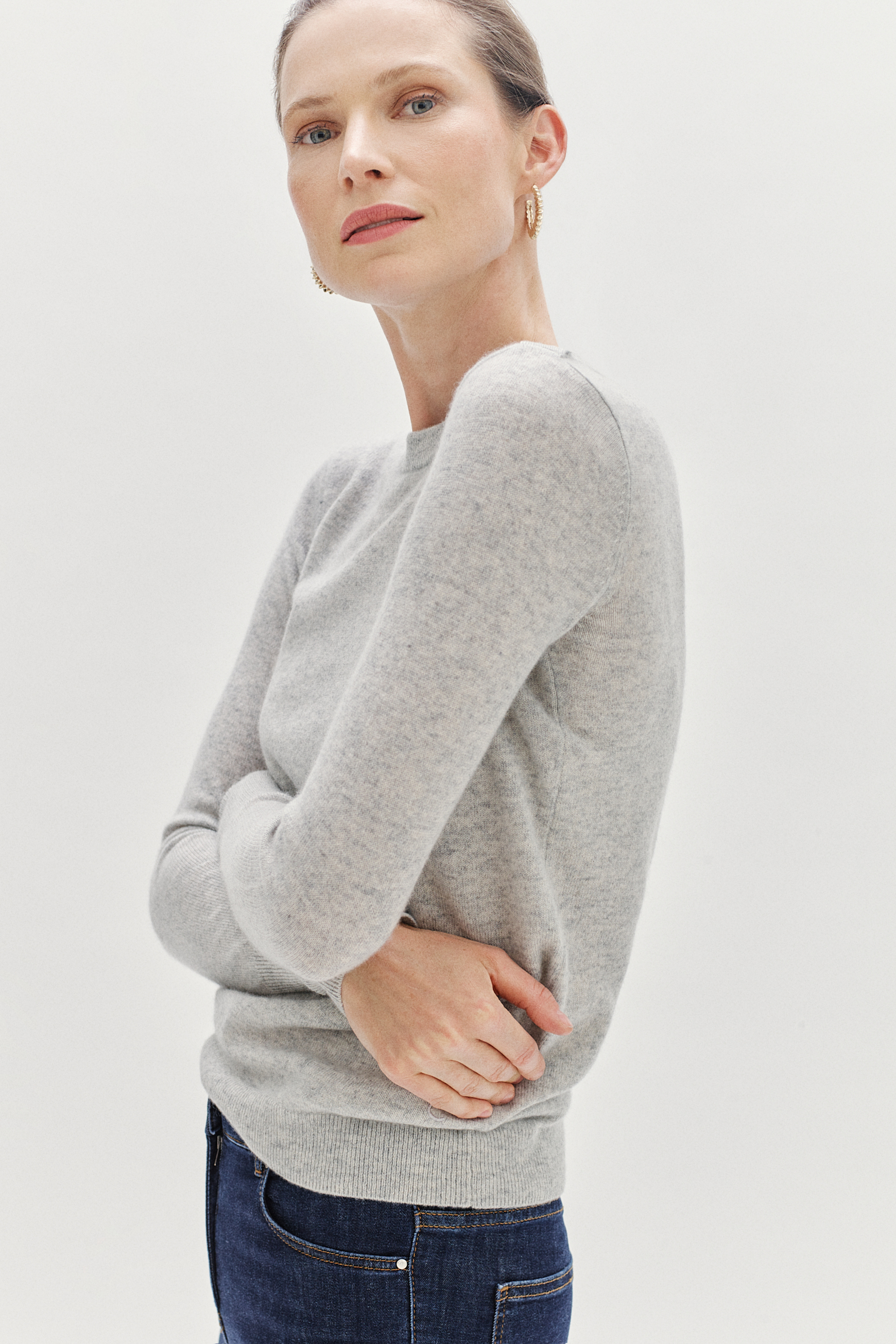 pull soizic 100 cachemire gris clair femme pull soizic 100% cachemire gris clair femme