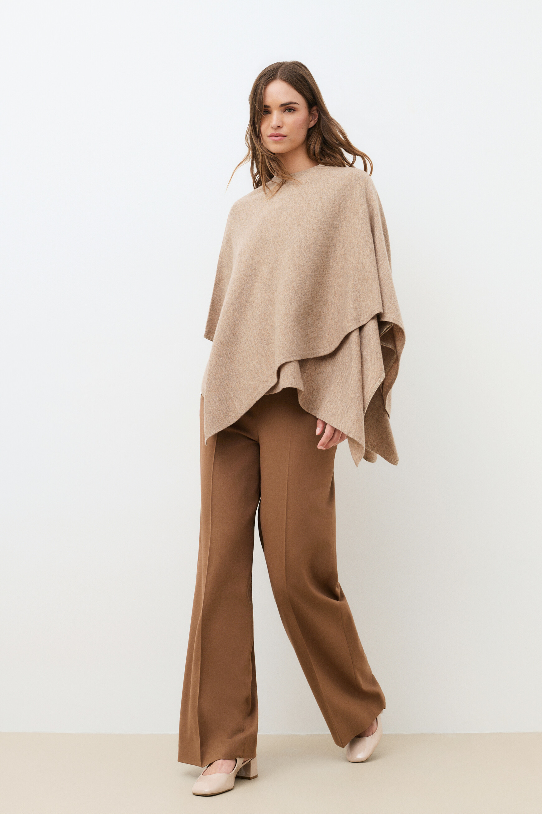 Poncho Hidrap marron clair femme