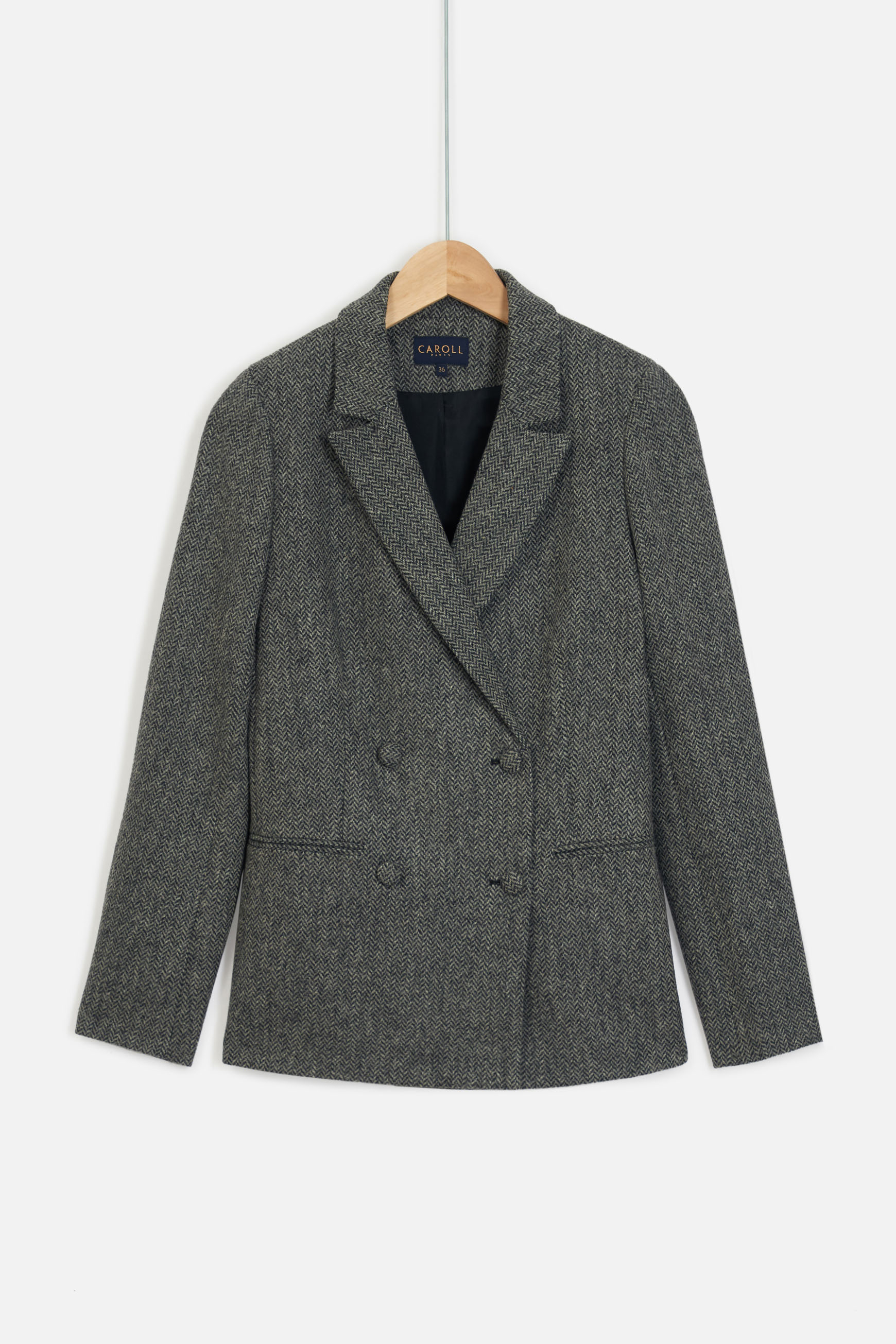 blazer yelena chevron gris fonce femme Blazer yelena chevron gris fonce femme
