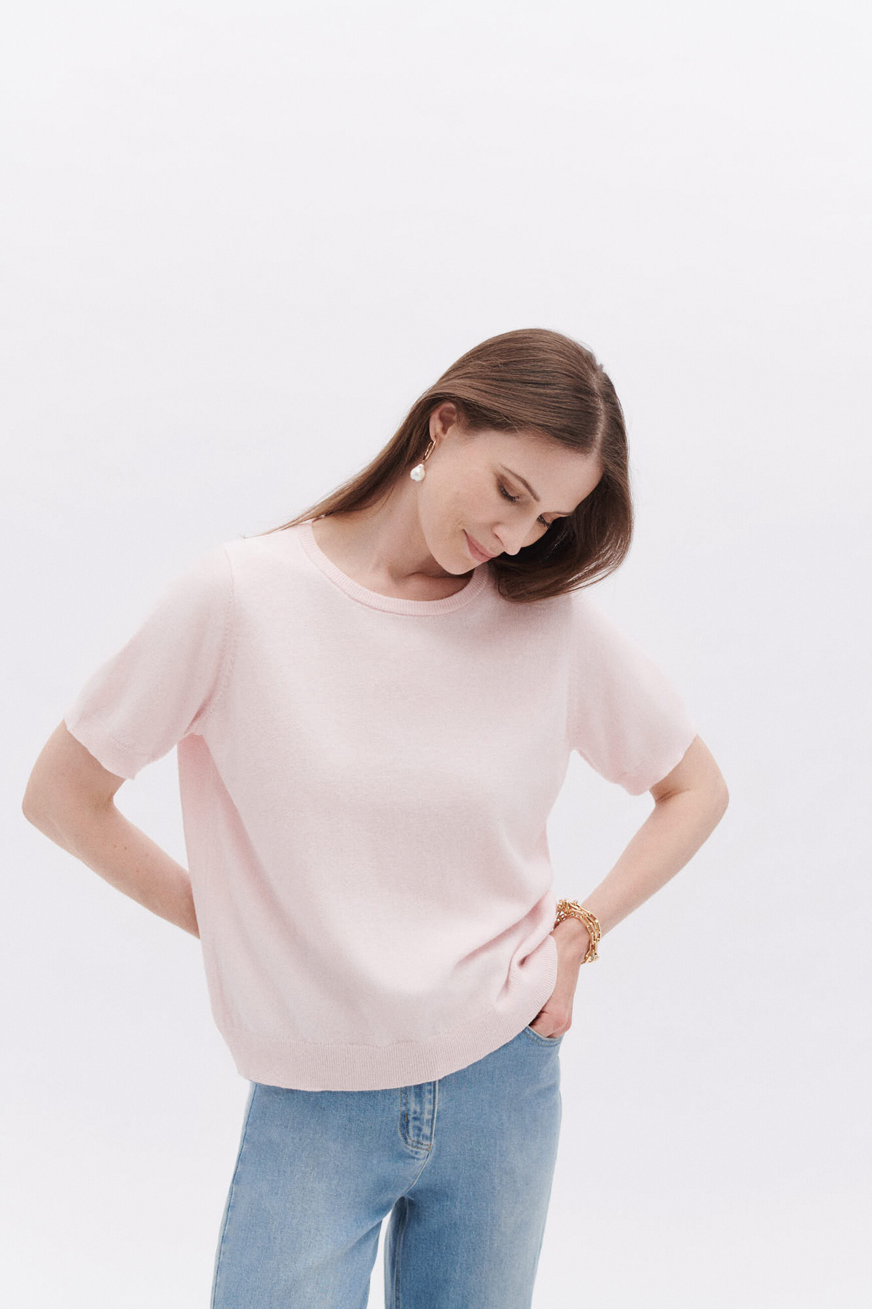 Pull rose top pastel femme