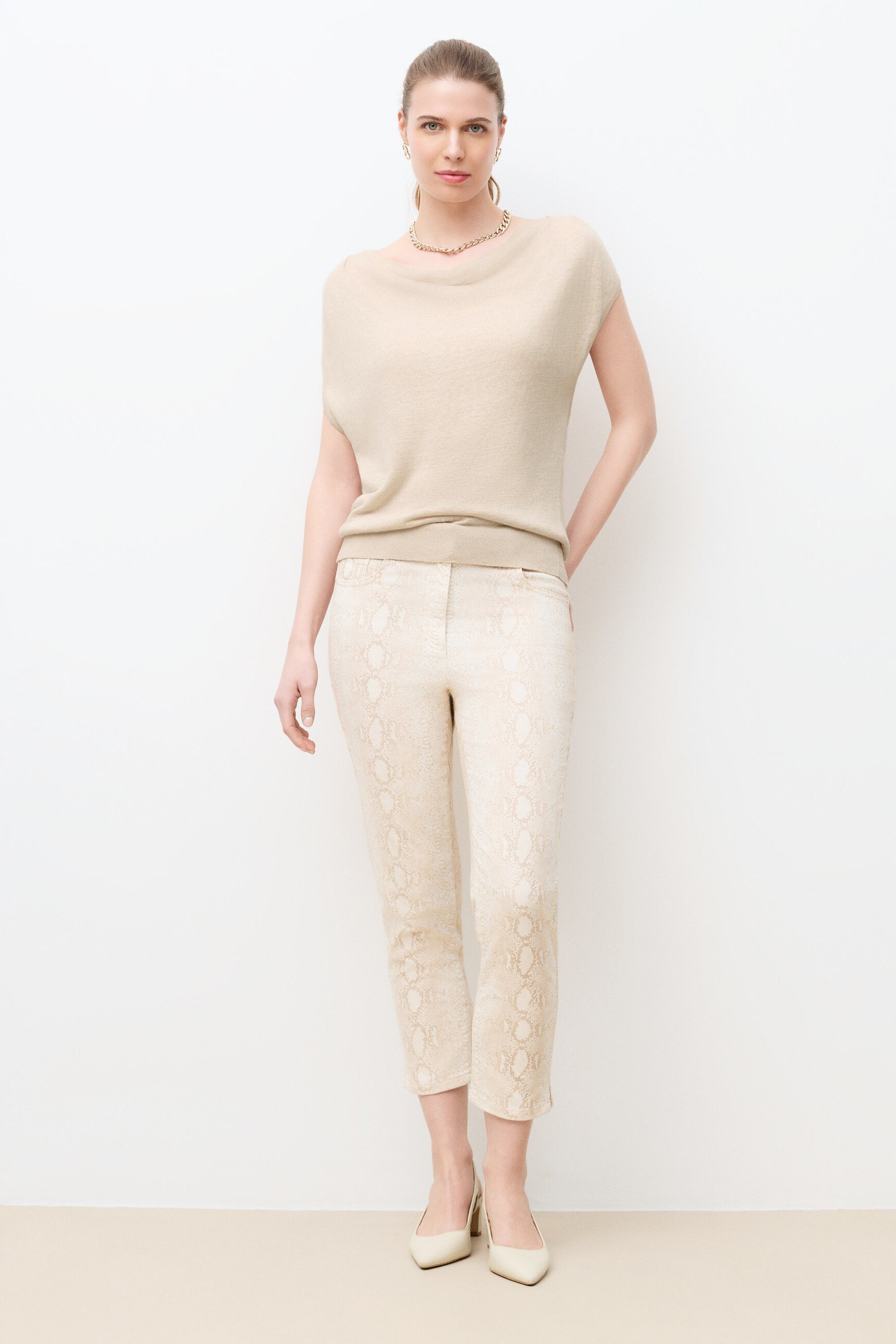 Maglione Mvera 100% lino sabbia donna