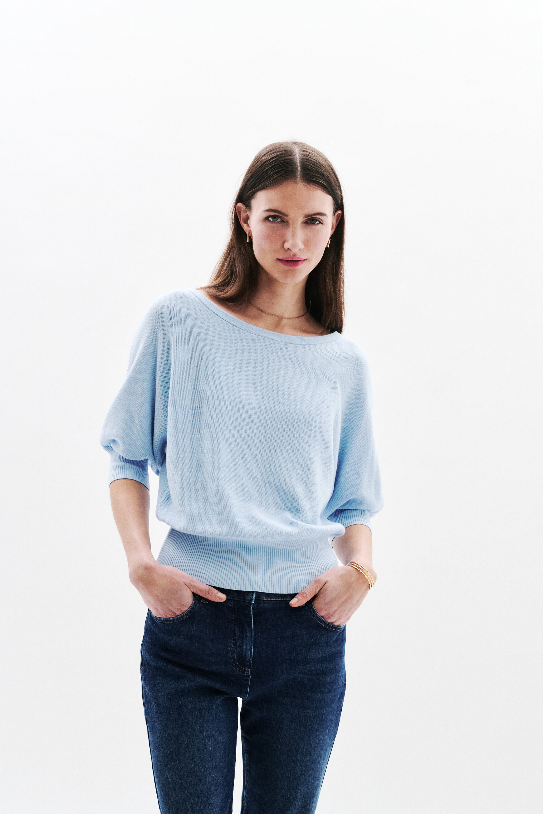 Joan oversized sweater sky blue woman
