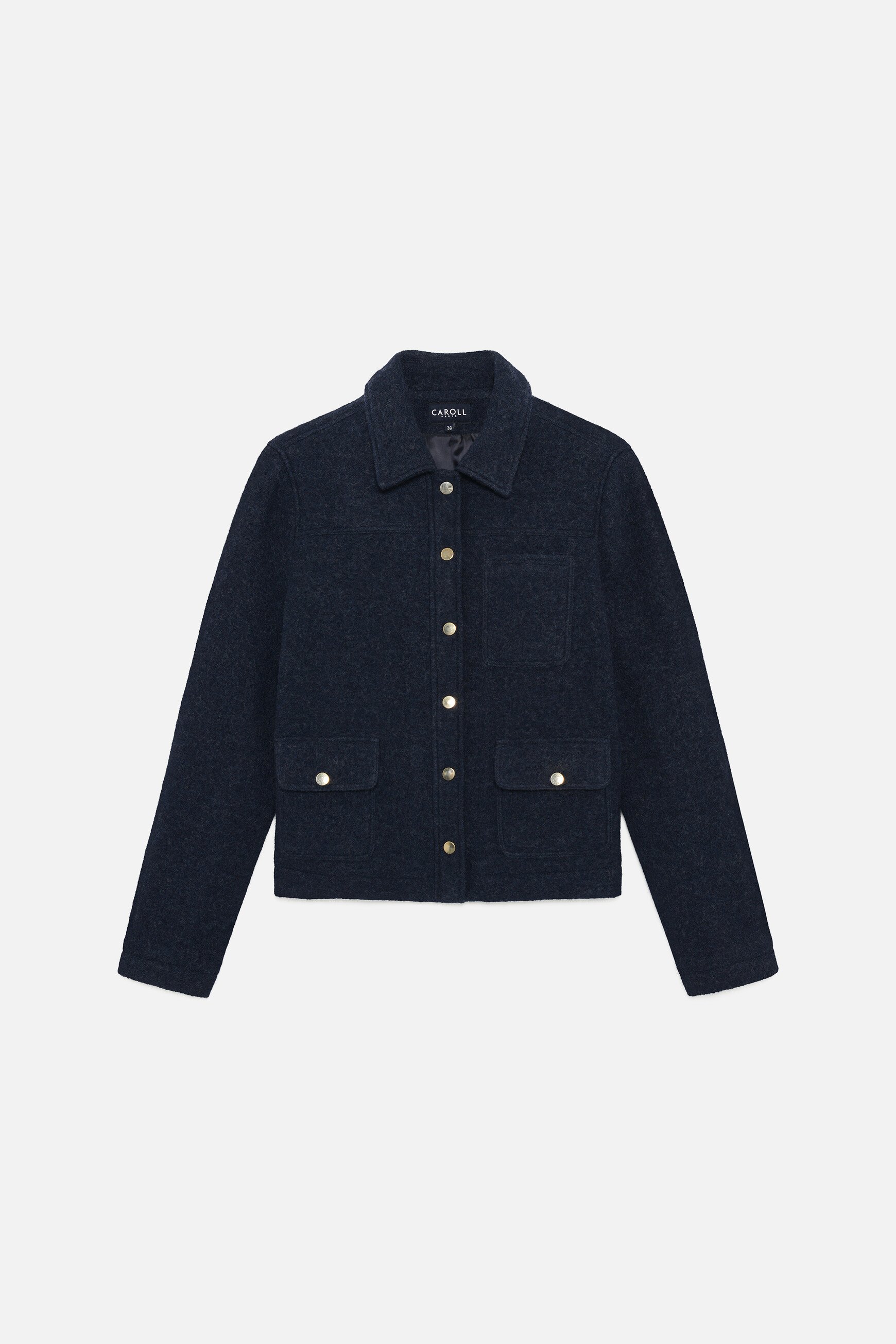 Veste Vminatalaine 100% laine bleu marine femme