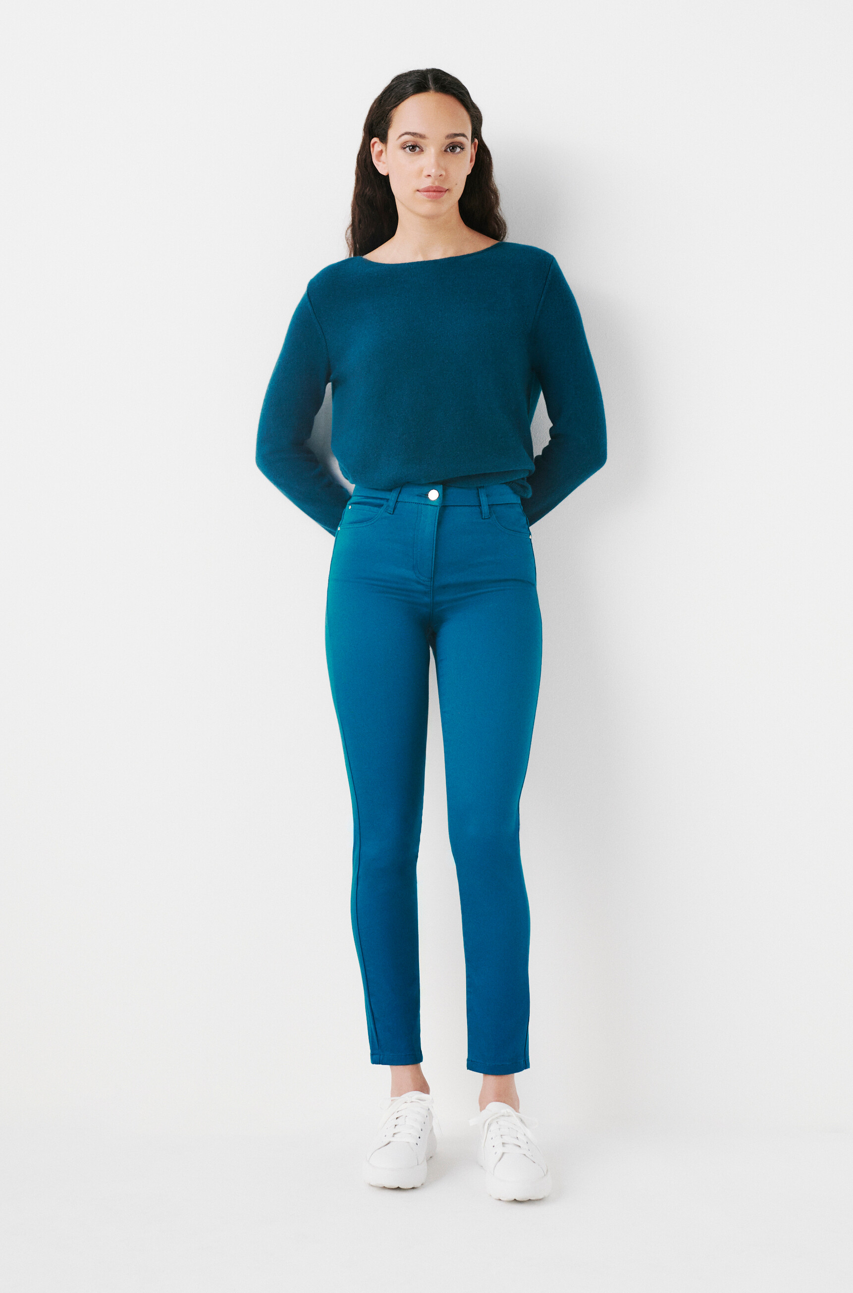 Pantalon femme bleu canard store