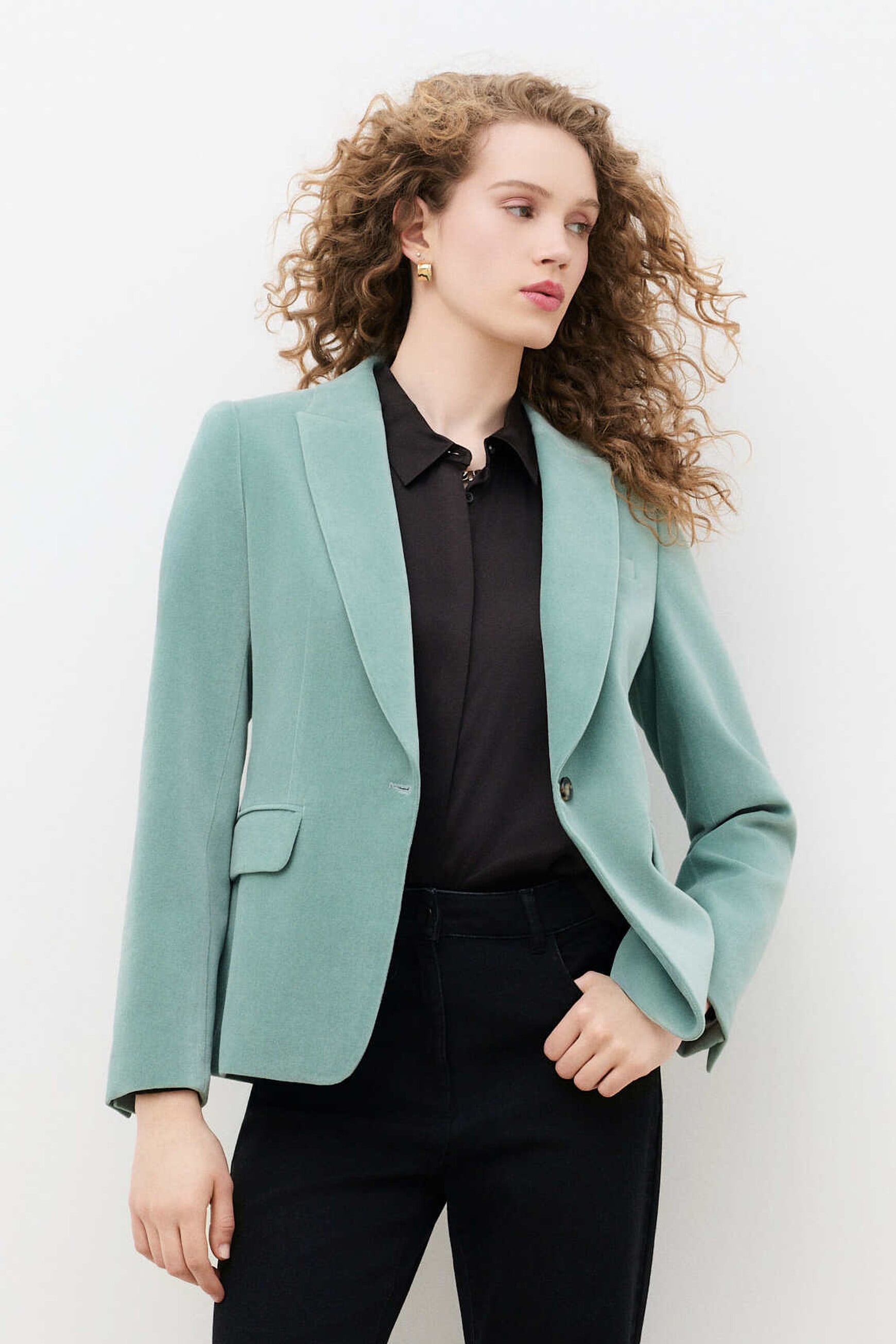 Jaqueta aurora verde pastel mulher