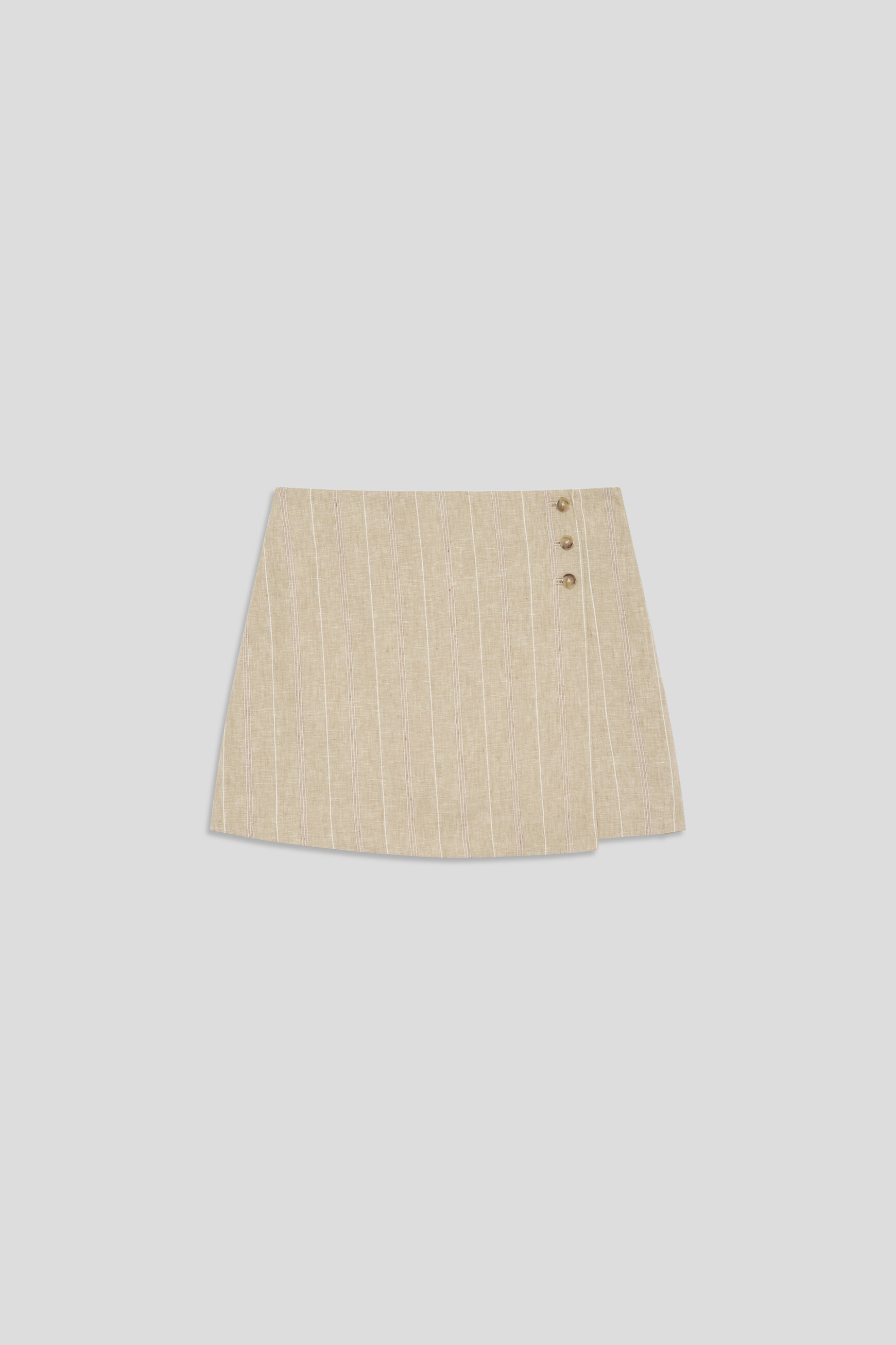 Jupe-short Partena Stripe 100% lin sable femme