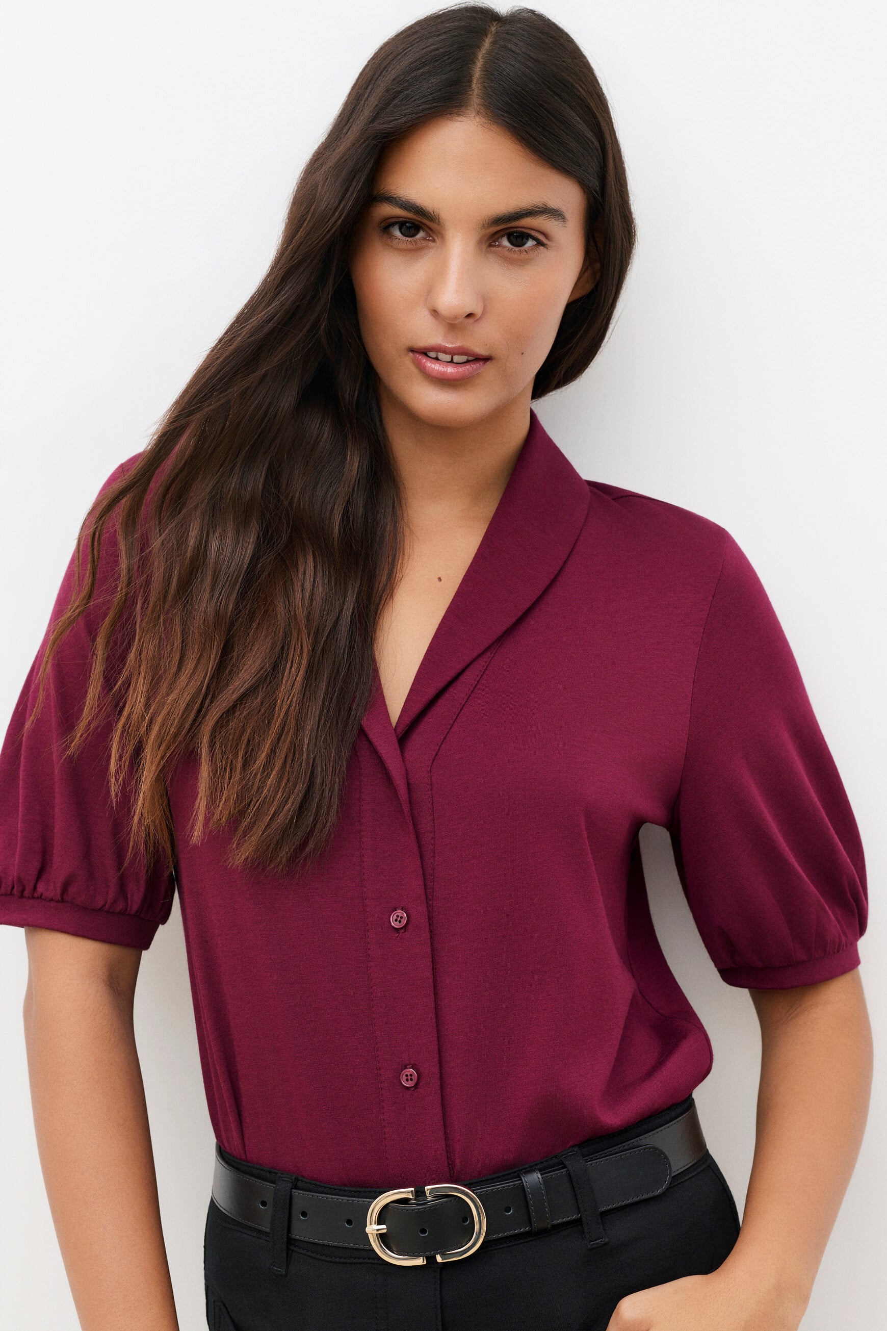 T-shirt Tmari-Uni burgundy woman