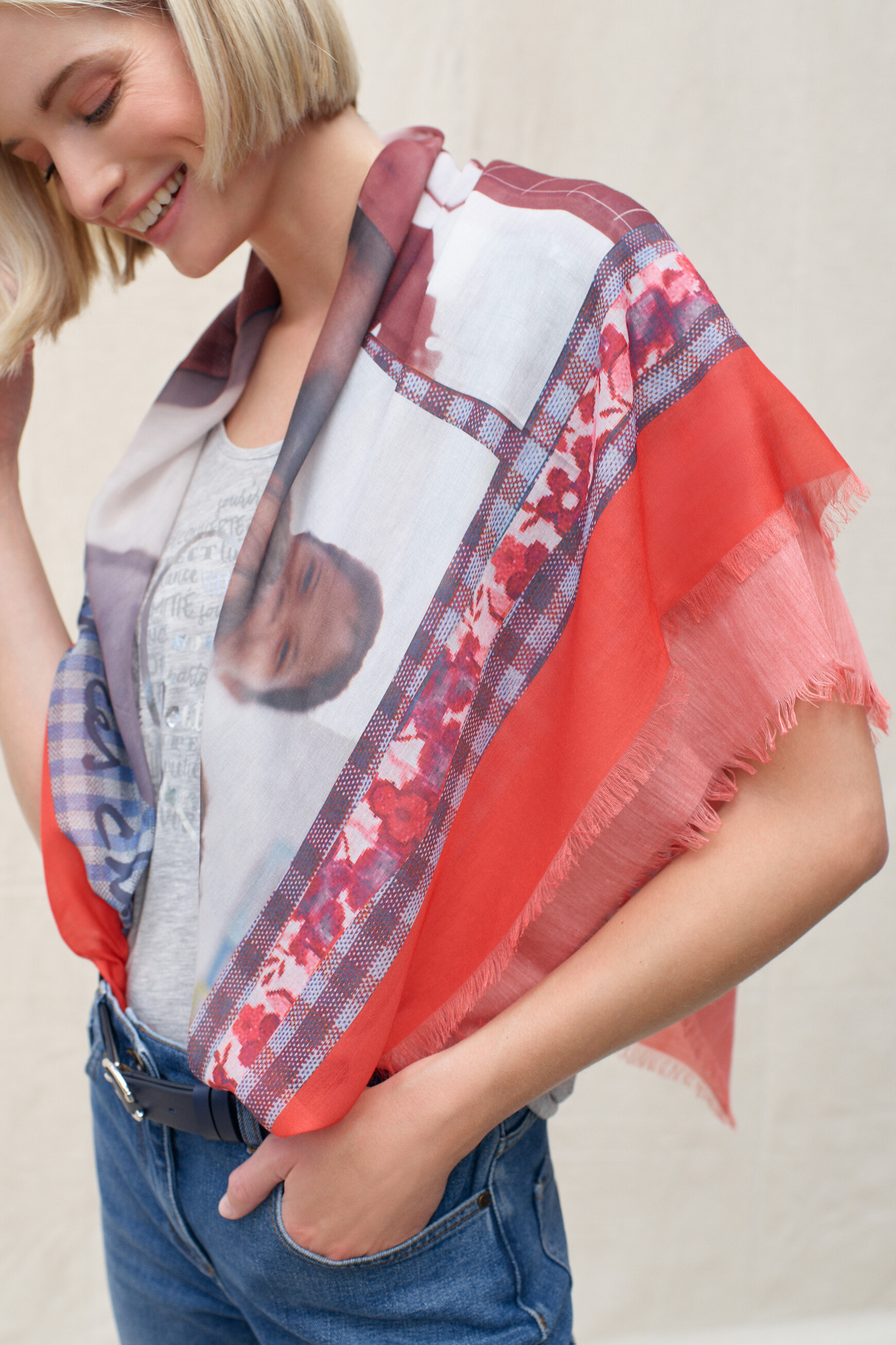 Foulard Ecole rose fushia femme