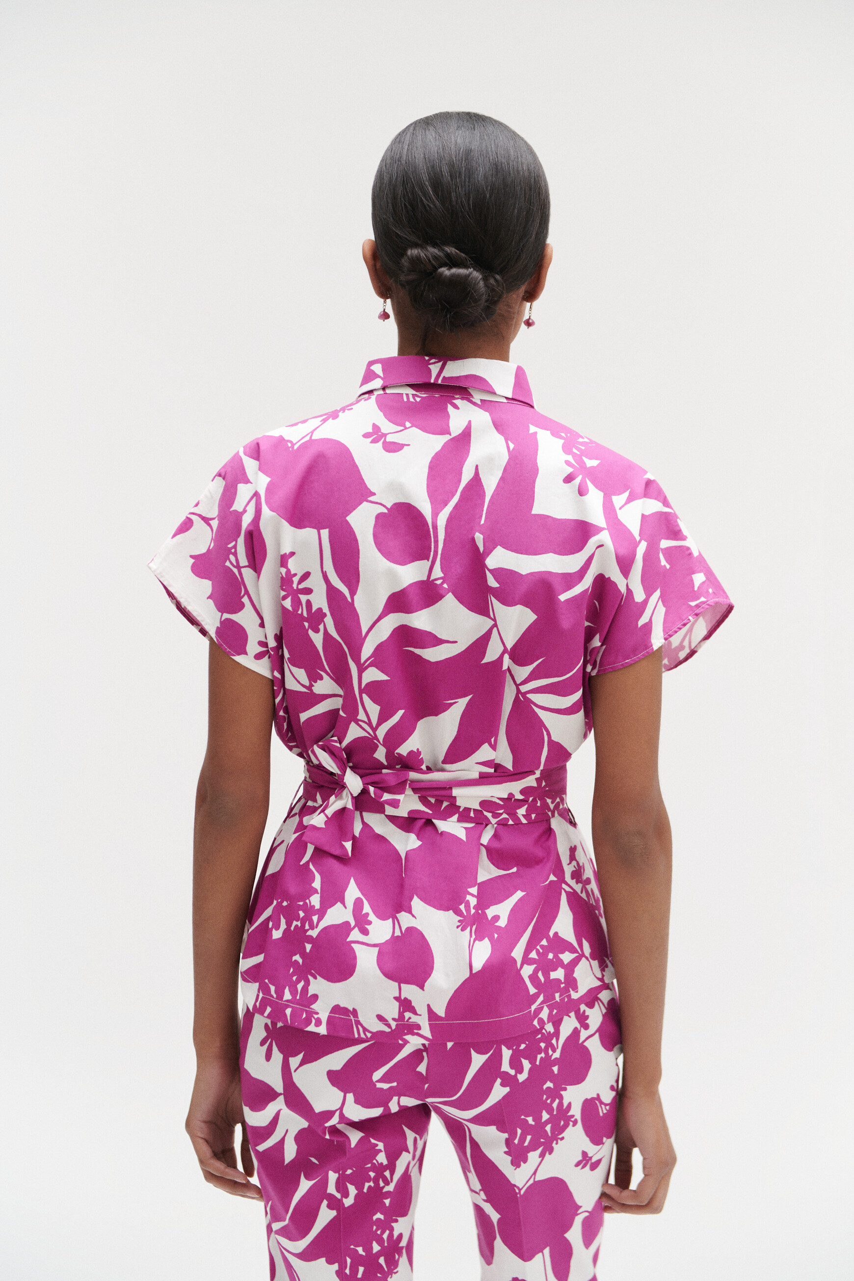 chemise carmen fleurie violet femme Chemise carmen fleurie violet femme