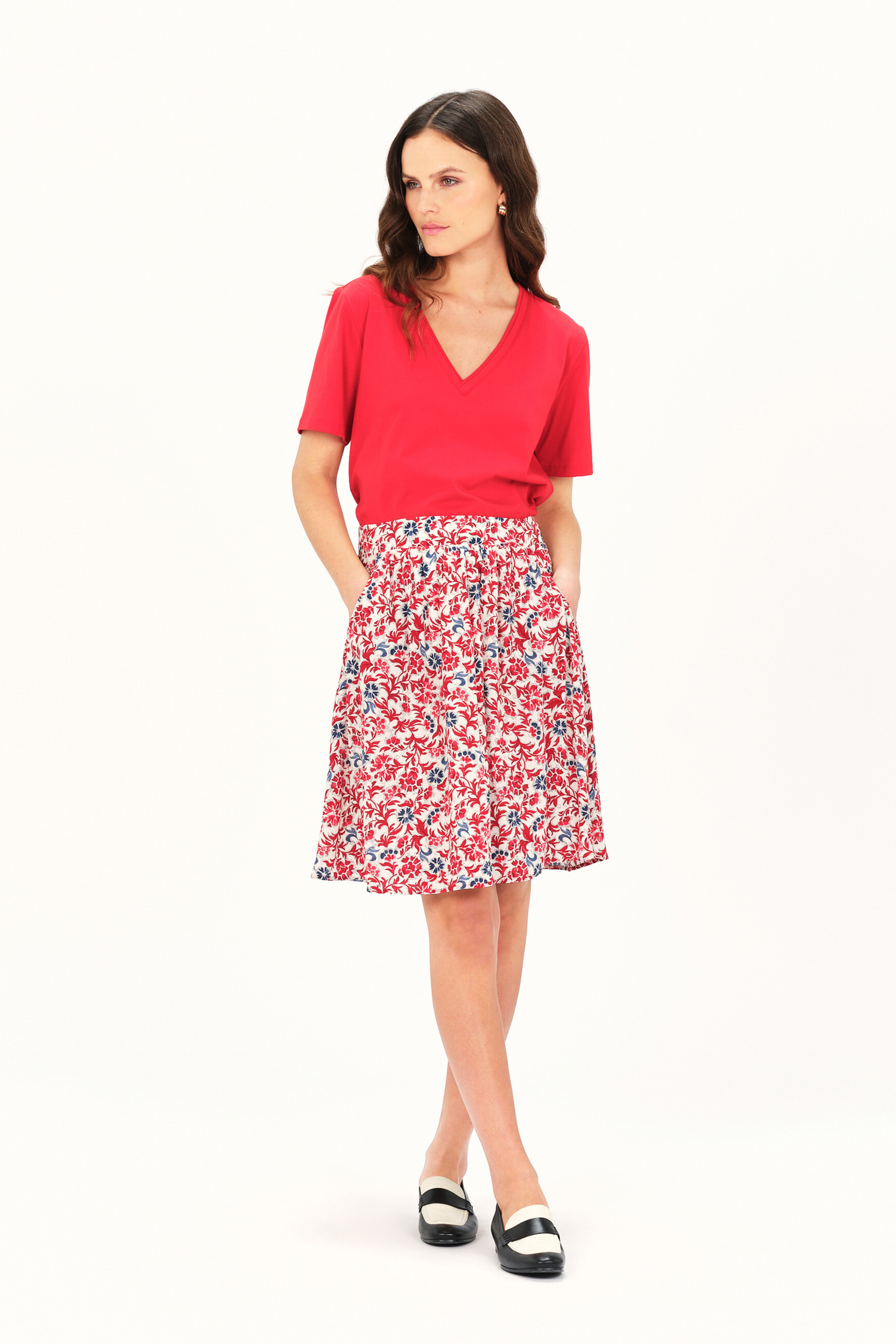 Jupe jade rouge clair femme
