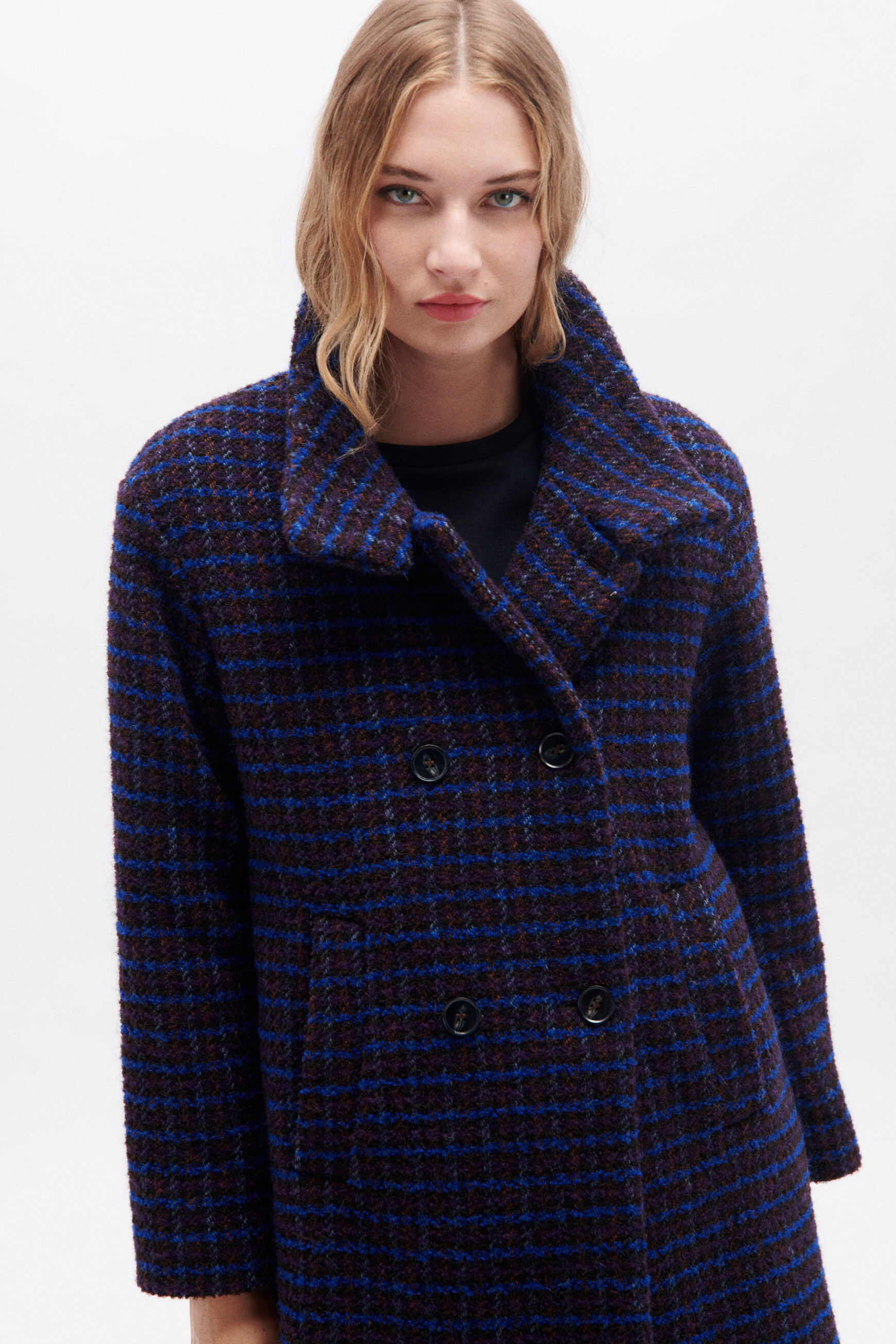 Manteau auberive gris fonce femme