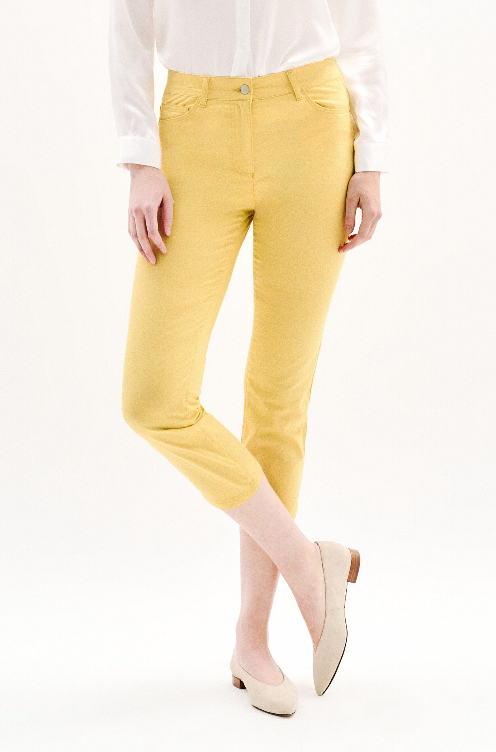 pantacourt mason jaune citron femme pantacourt mason jaune citron femme