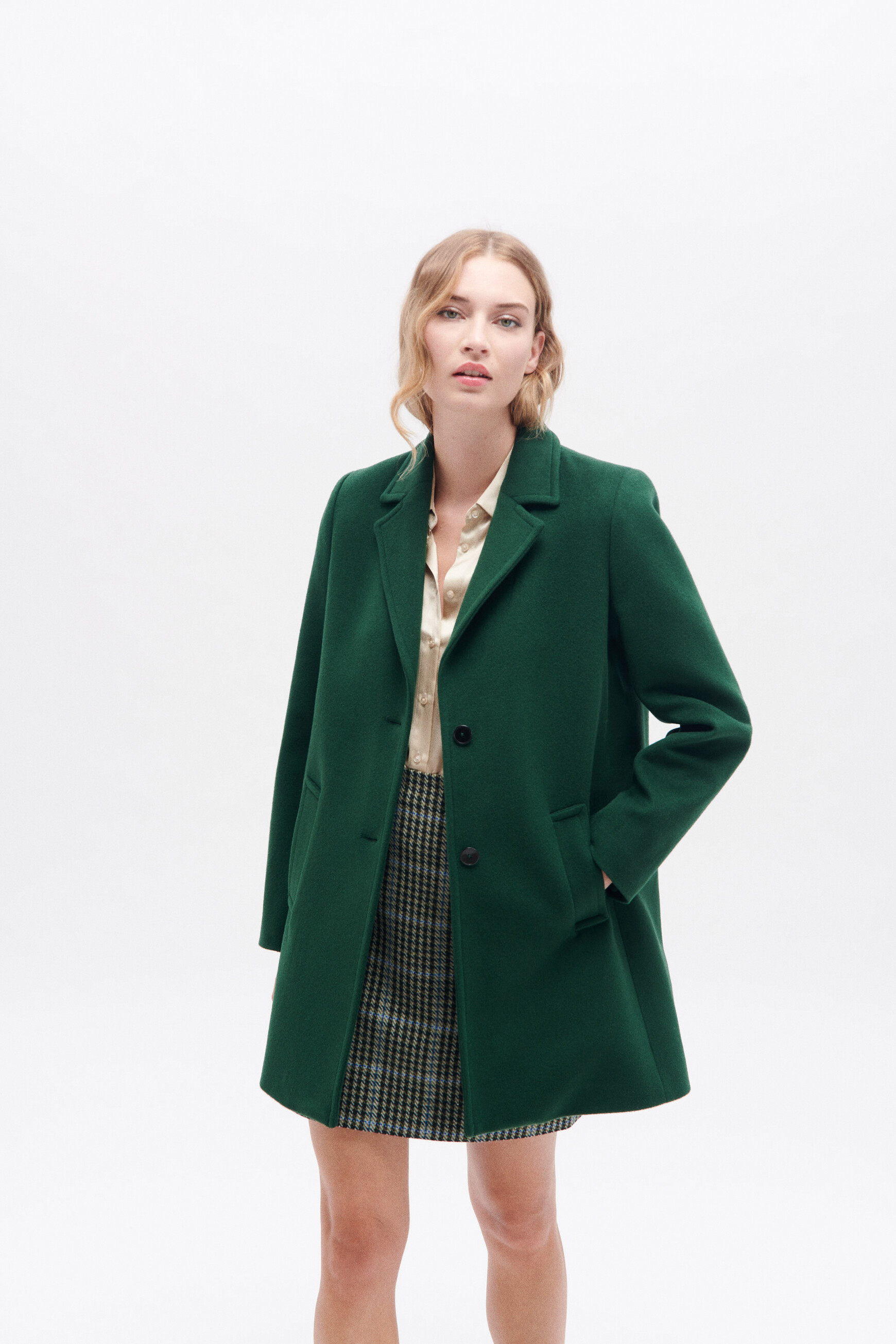 Zara manteau vert femme deals