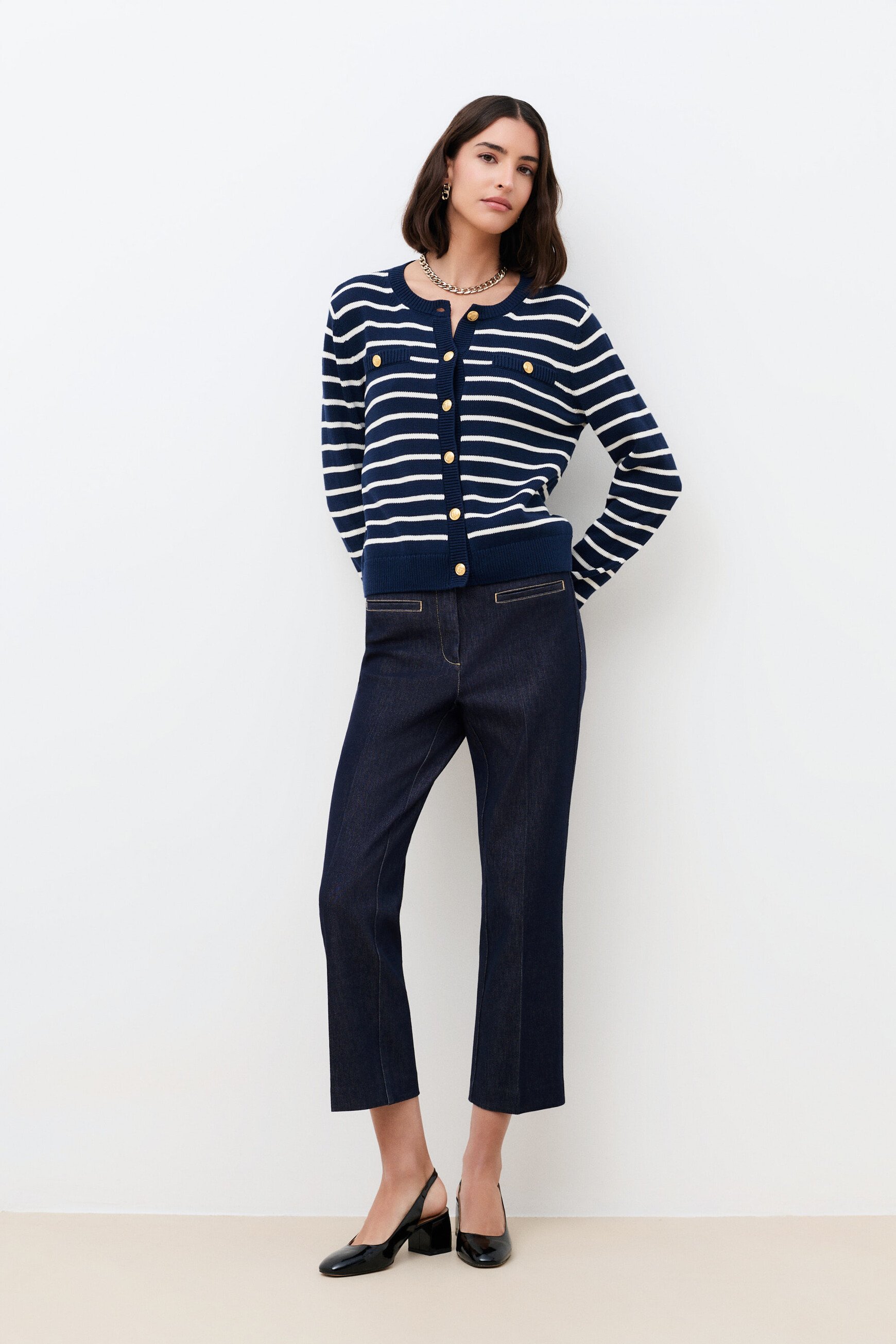 Pull Mrobin bleu marine femme