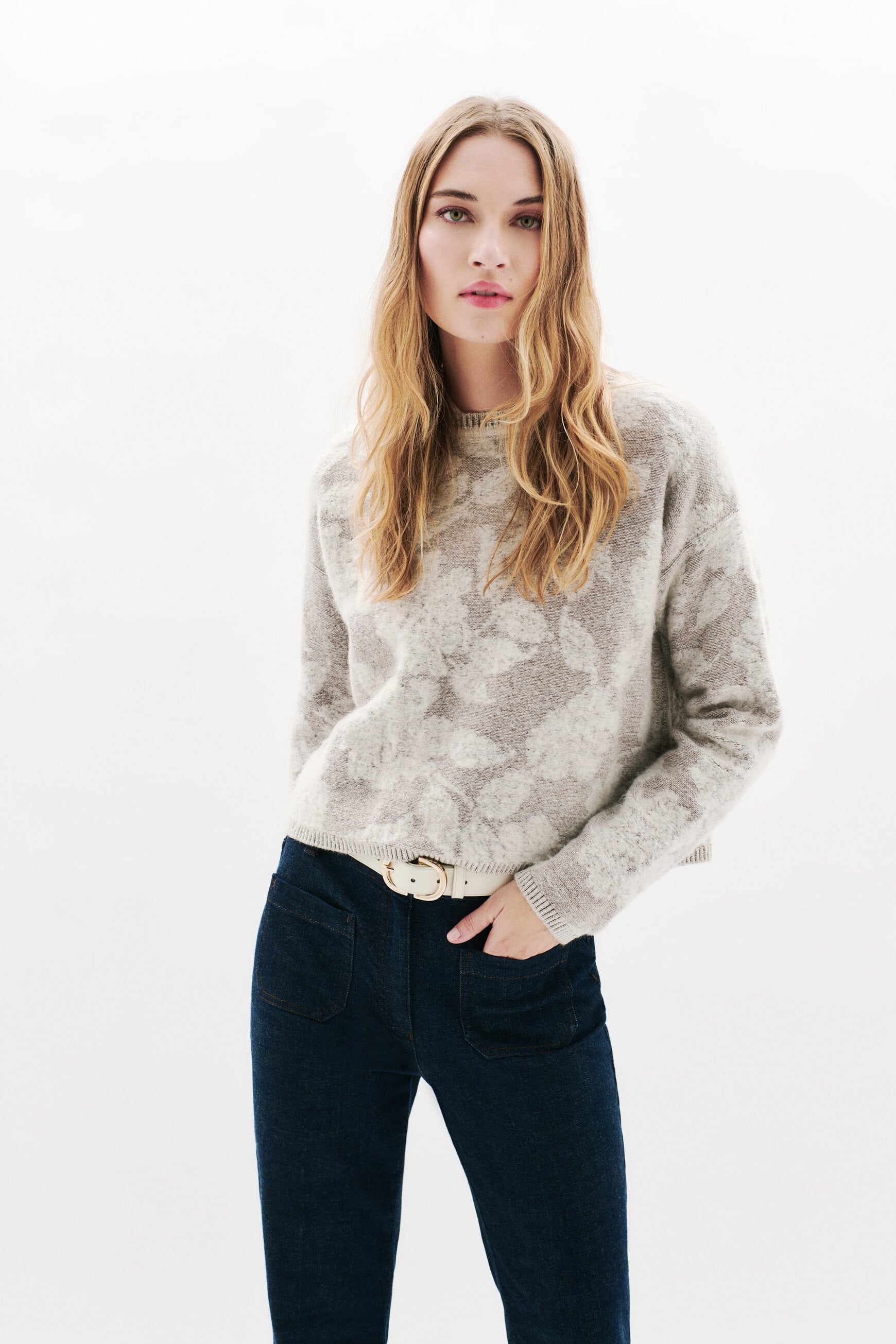 Pull Mflorentine gris clair femme