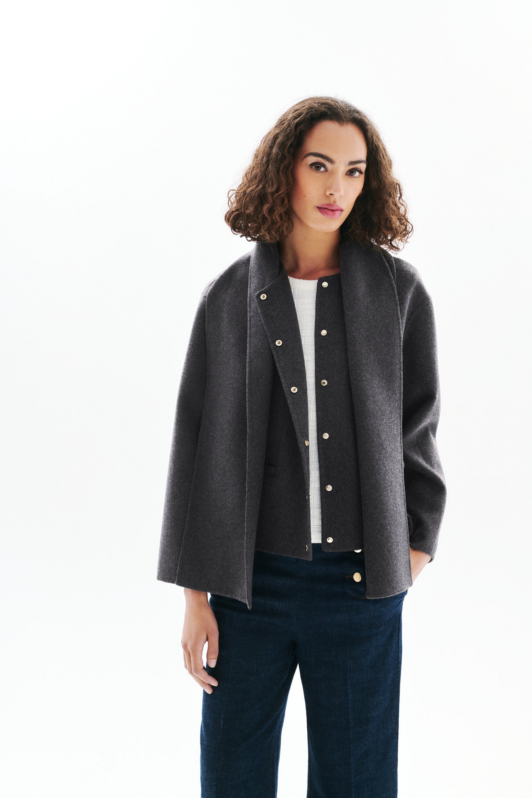 Gentiane coat grey woman