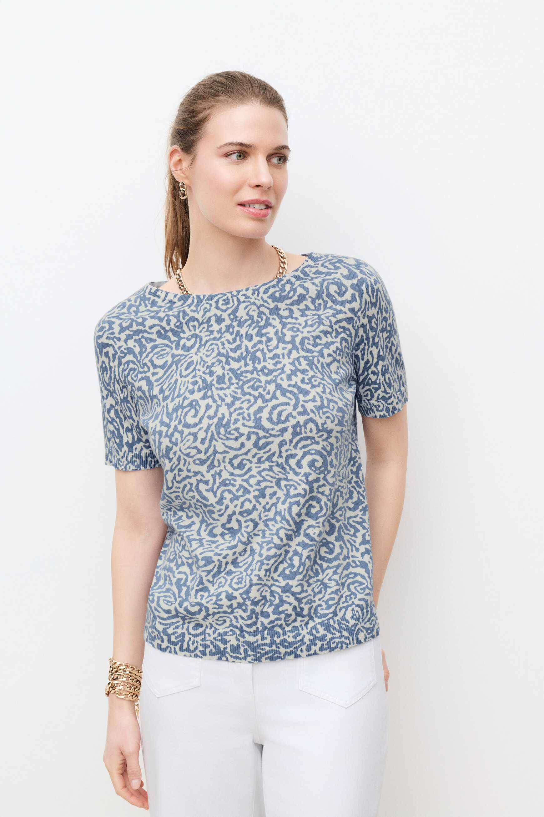 Pull Mlisa bleu gris femme