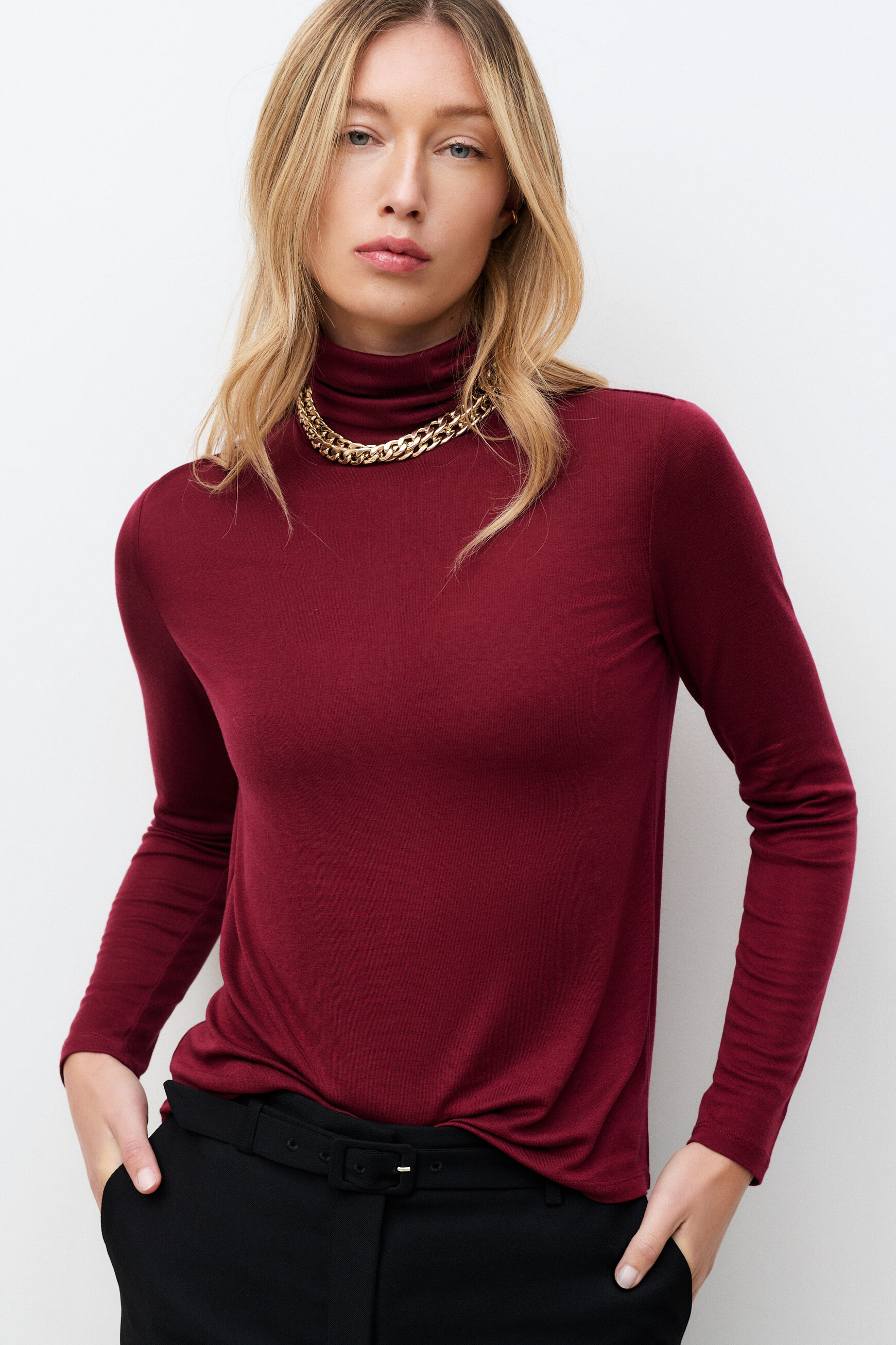 T-shirt Tlili bordeaux vrouw