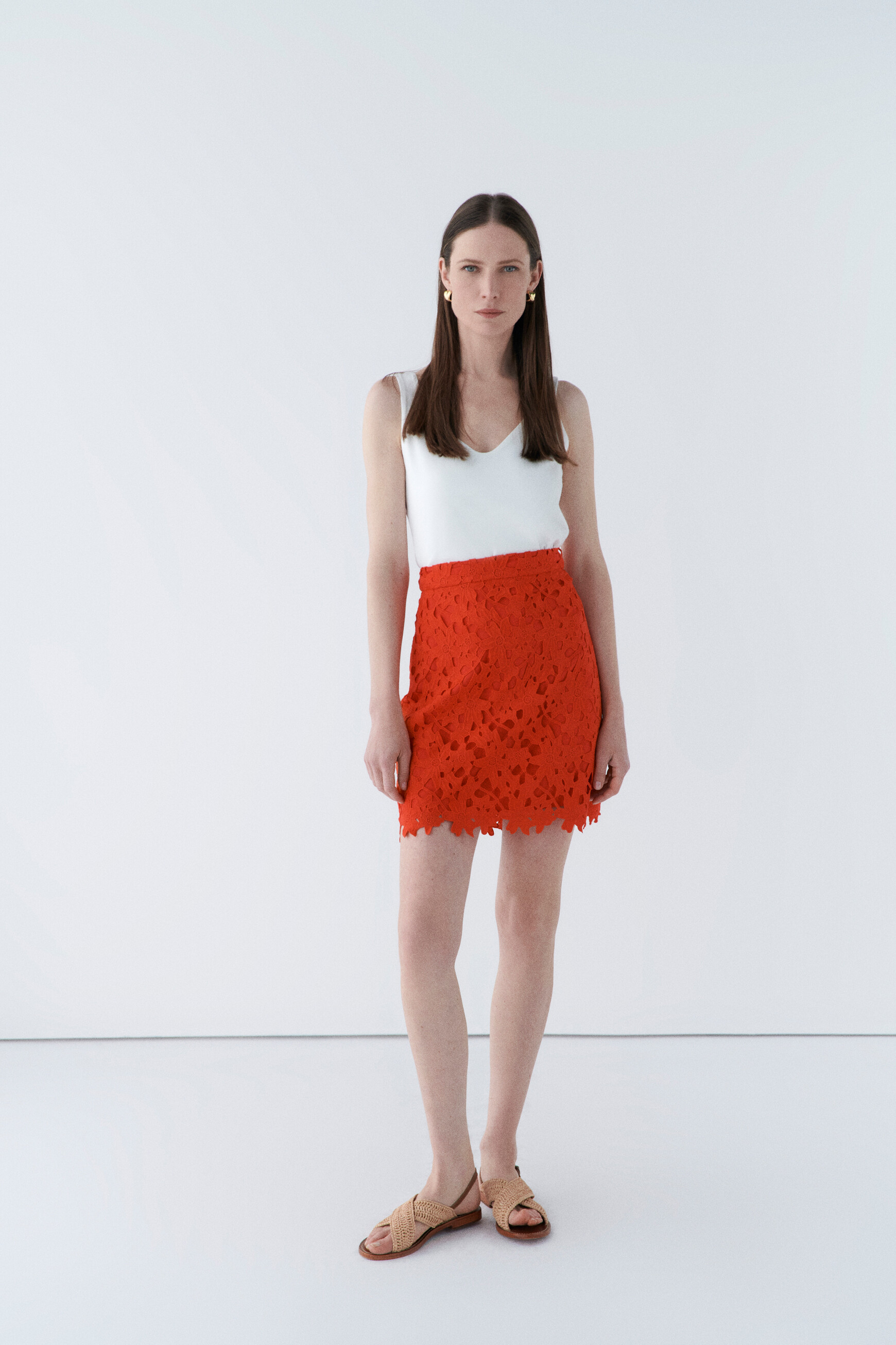 Jupe orange femme deals