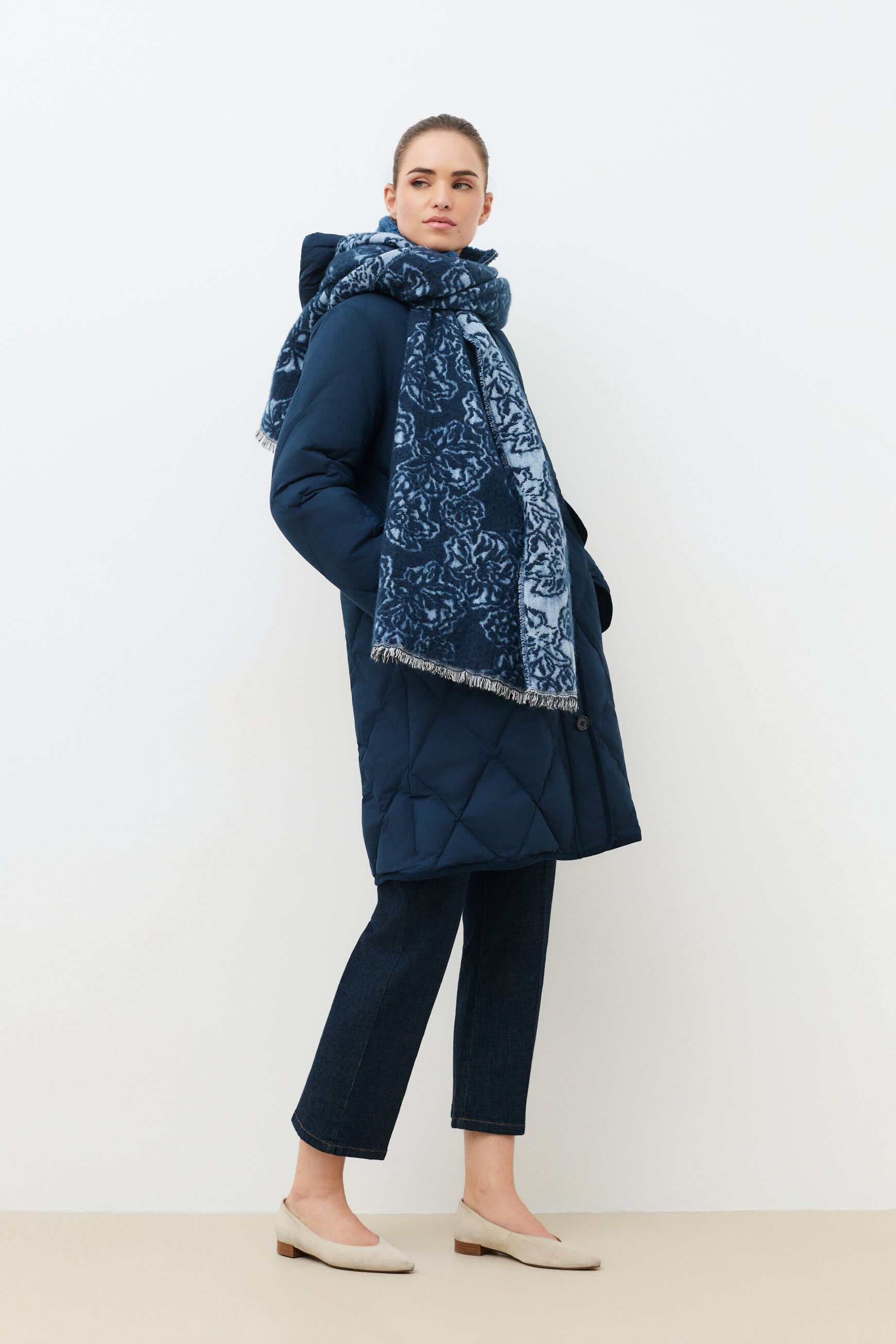 Majaca scarf navy blue woman