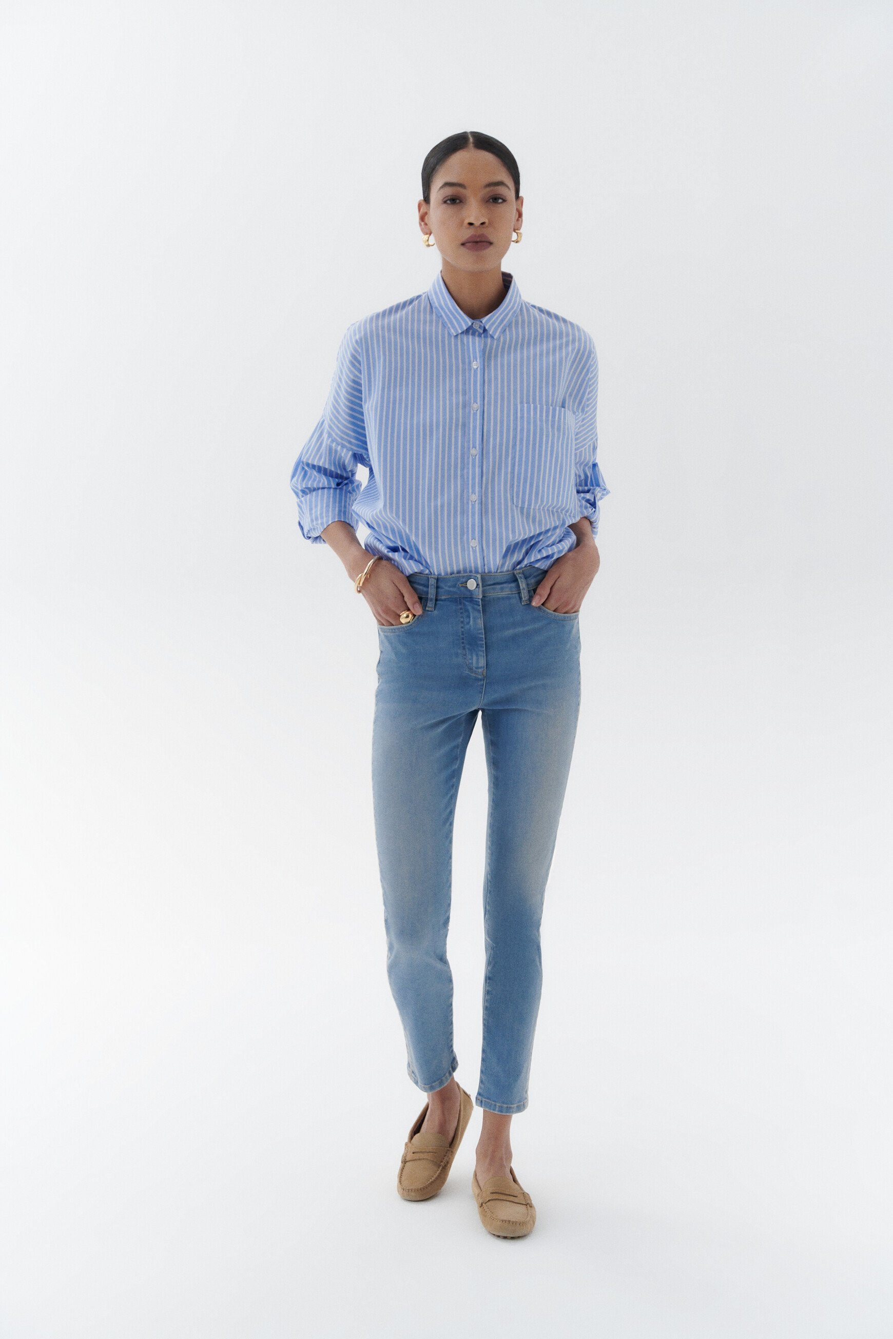 pantalon pims denim baby bleu femme Pantalon pims denim baby bleu femme