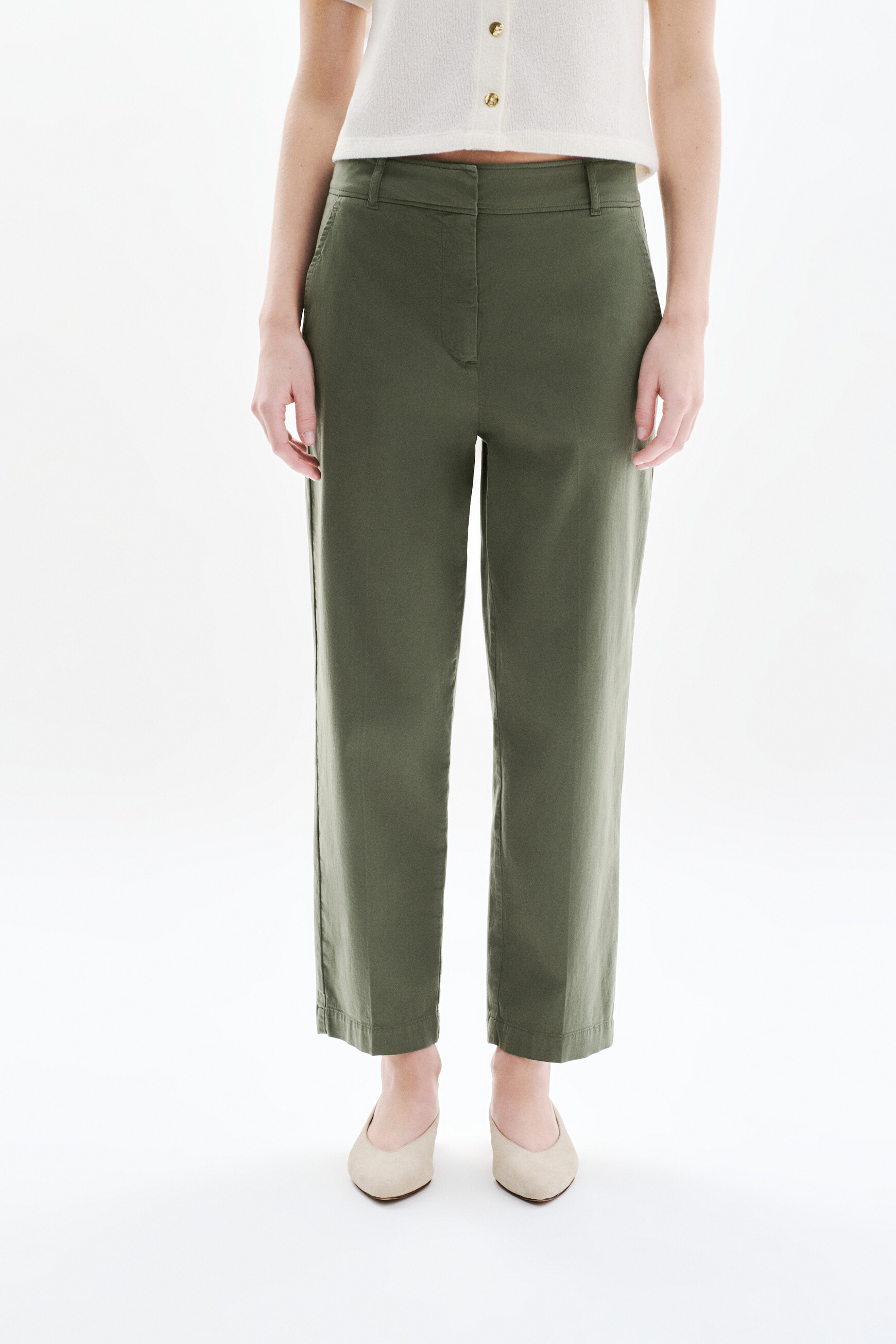 pantalon pedalo vert kaki femme Pantalon Pedalo vert kaki femme