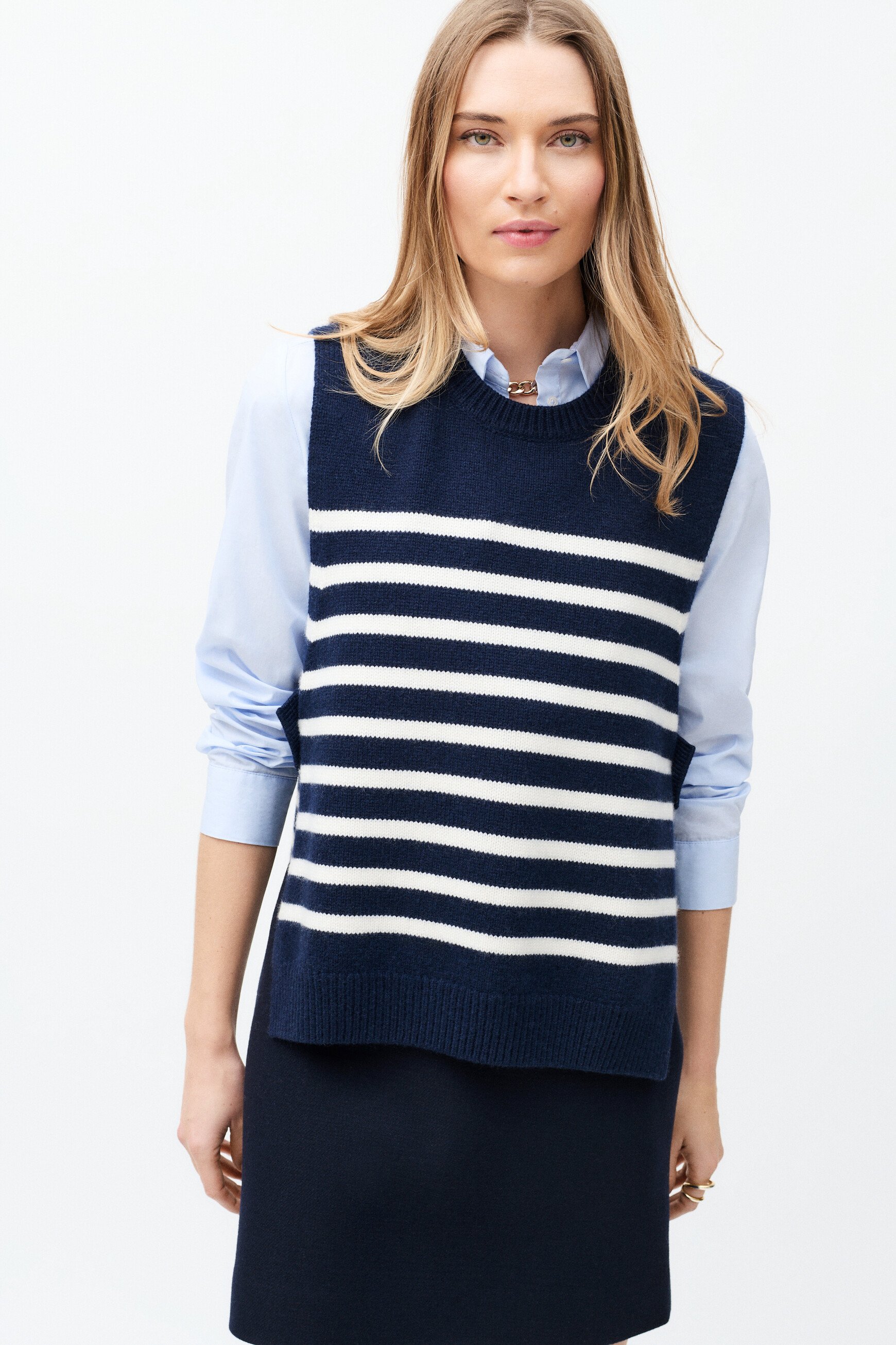 Poncho Hevy bleu marine femme