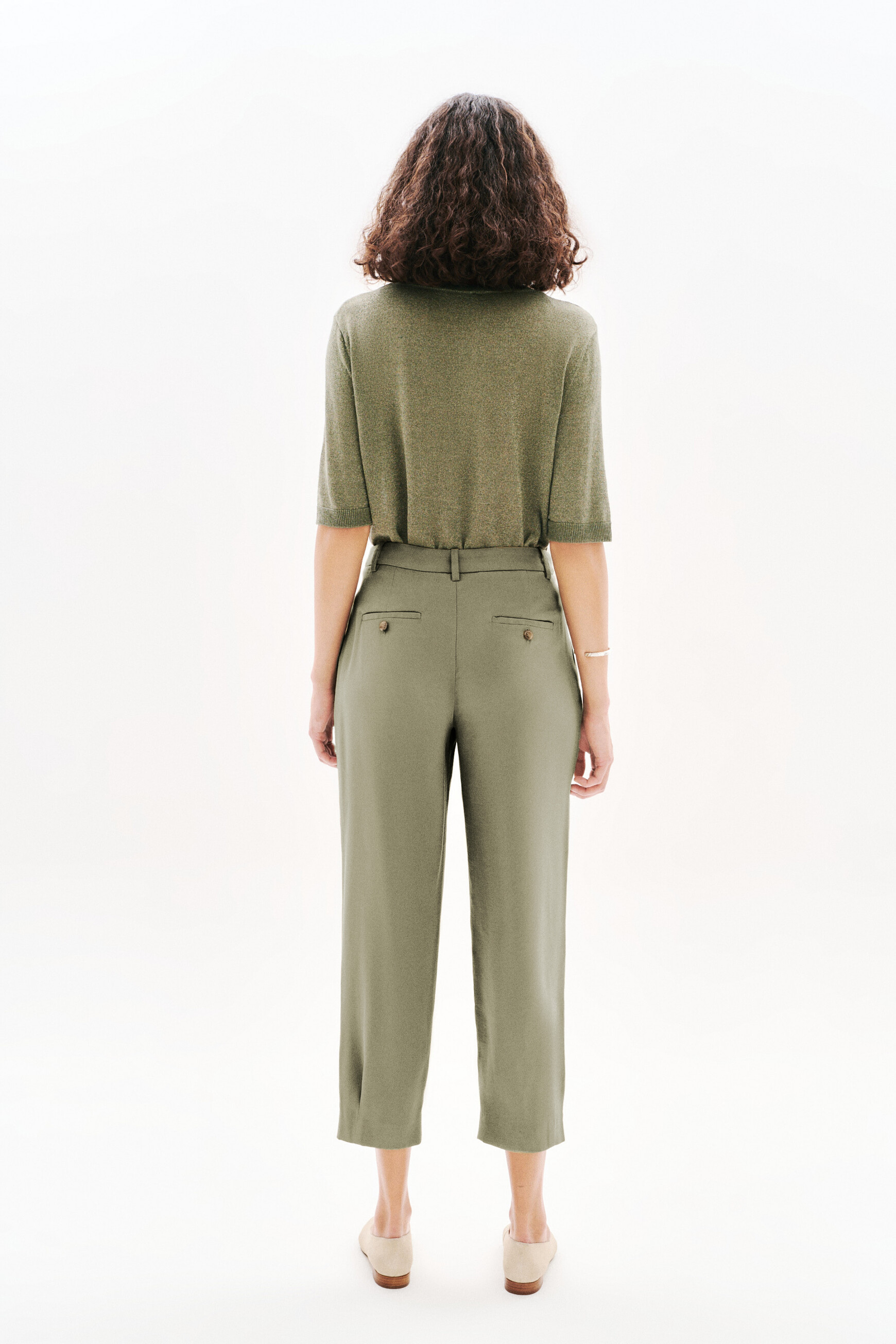 pantalon pvicky vert kaki femme Pantalon Pvicky vert kaki femme