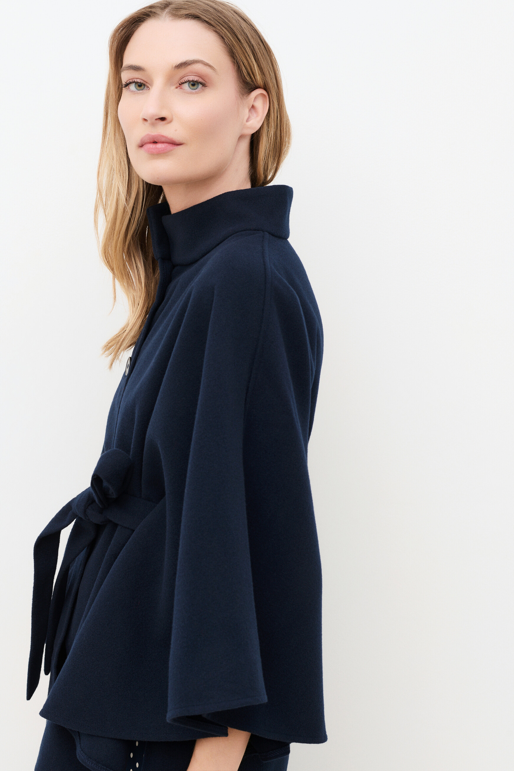 Hacaro poncho navy blue woman